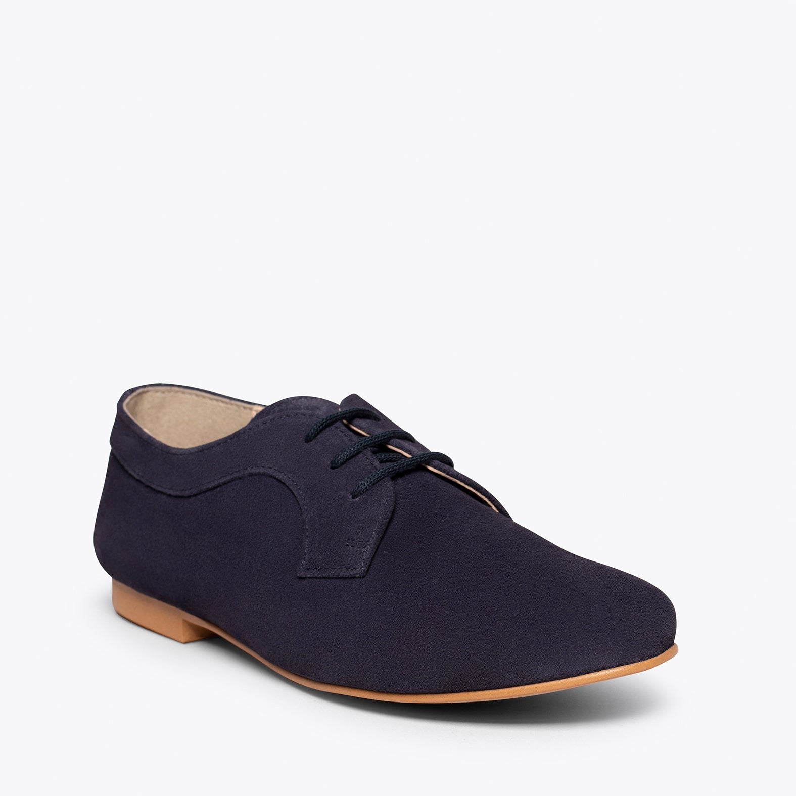 BLUCHER – NAVY flat shoe with laces