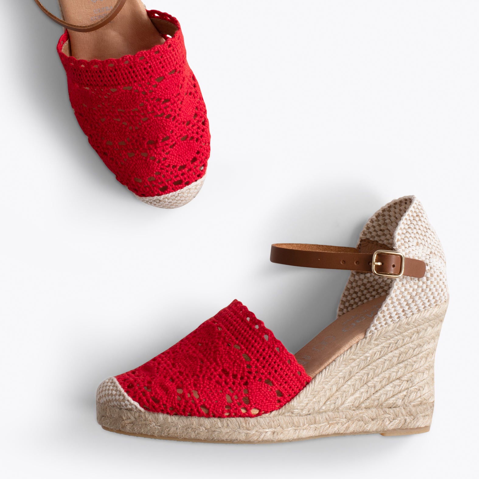IBIZA – RED crocheted espadrilles