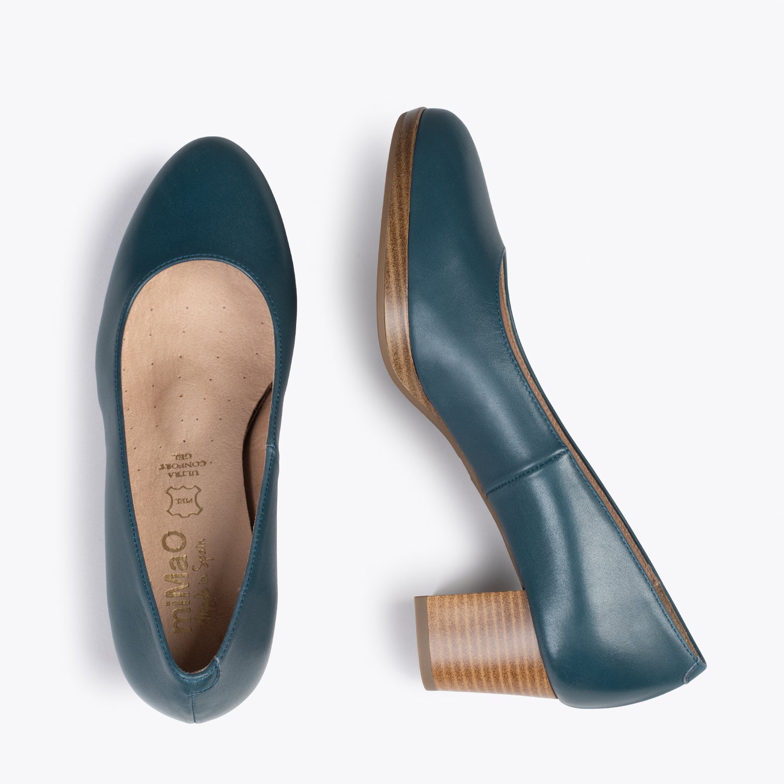 AZAFATA S – Zapatos de mujer con tacón bajo y plataforma MARINO