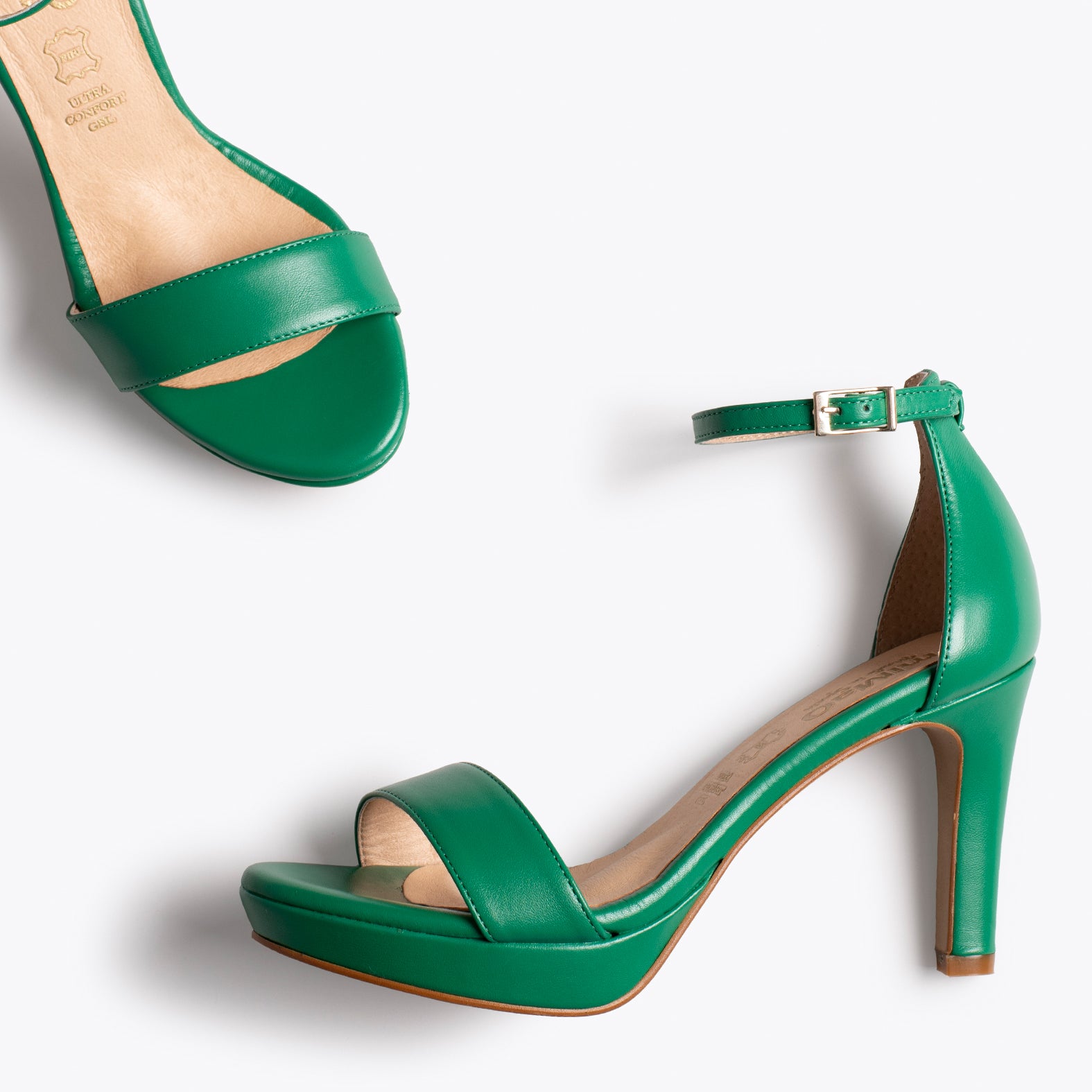 PARTY – GREEN elegant sandal with platform