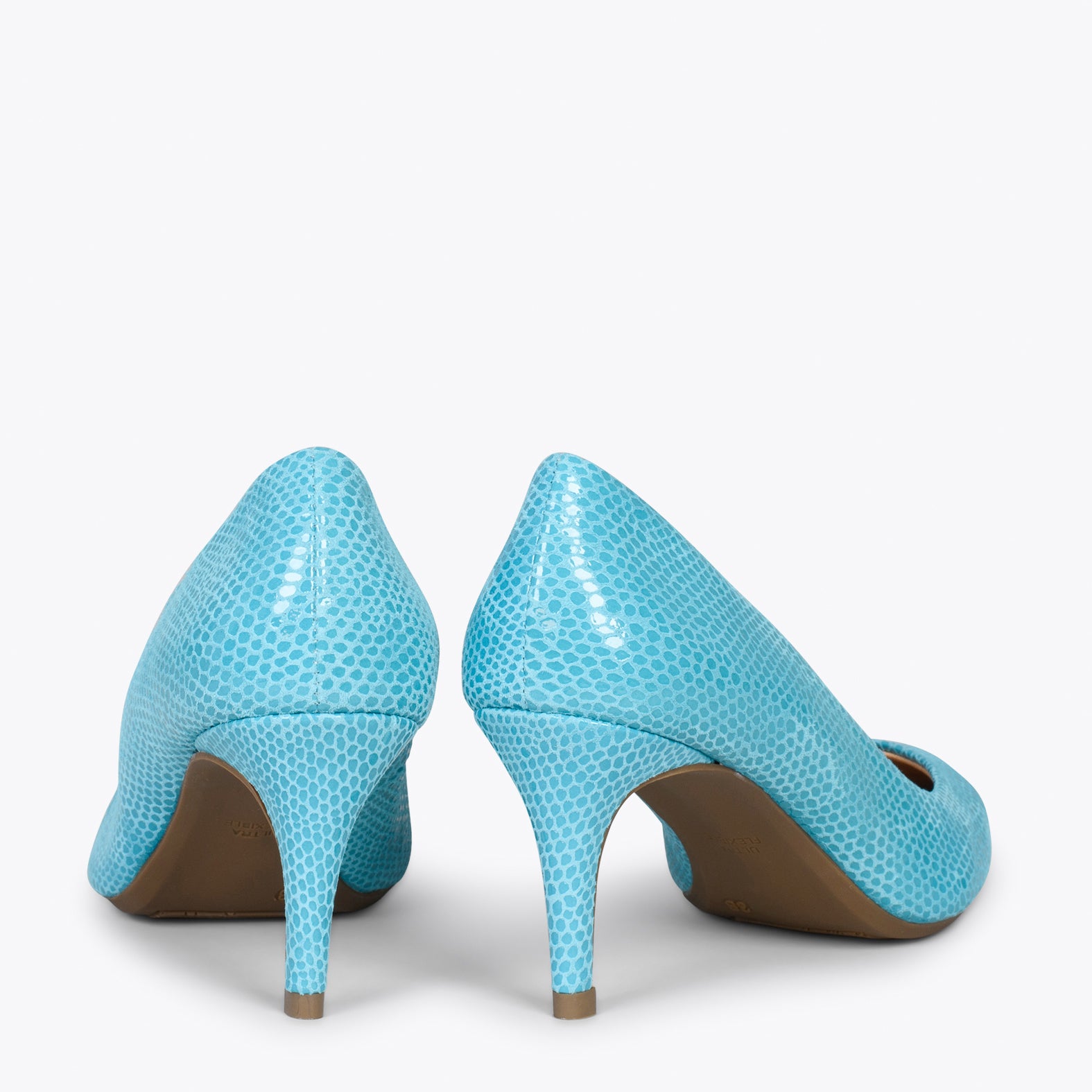 STILETTO ROYAL – BLUE laminated suede leather stilettos