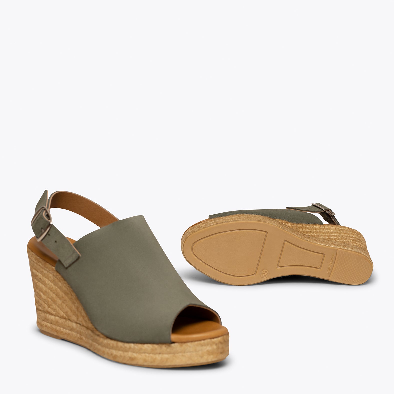 ZENIA KHAKI mule espadrille