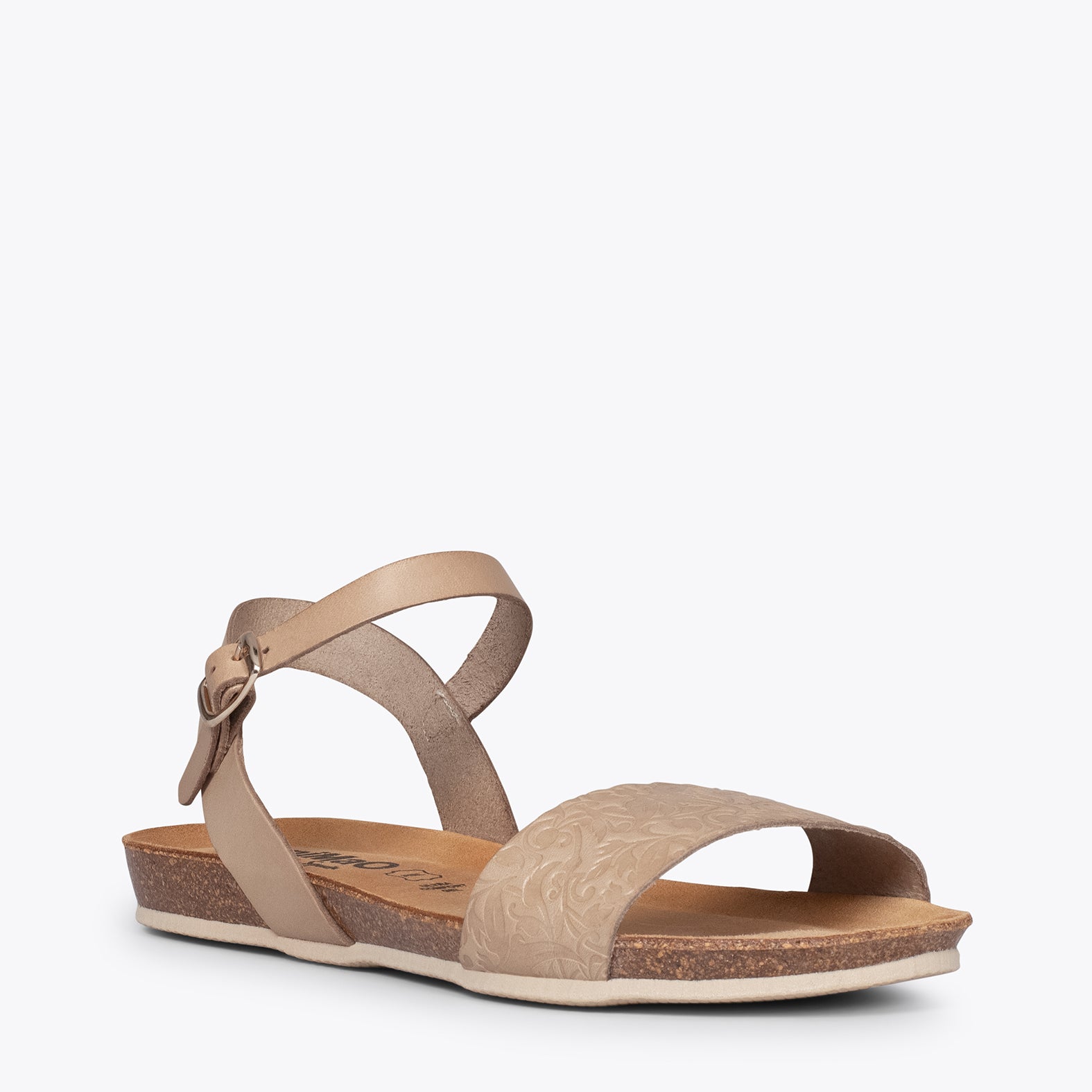 MIMOSA – BEIGE BIO flat sandals