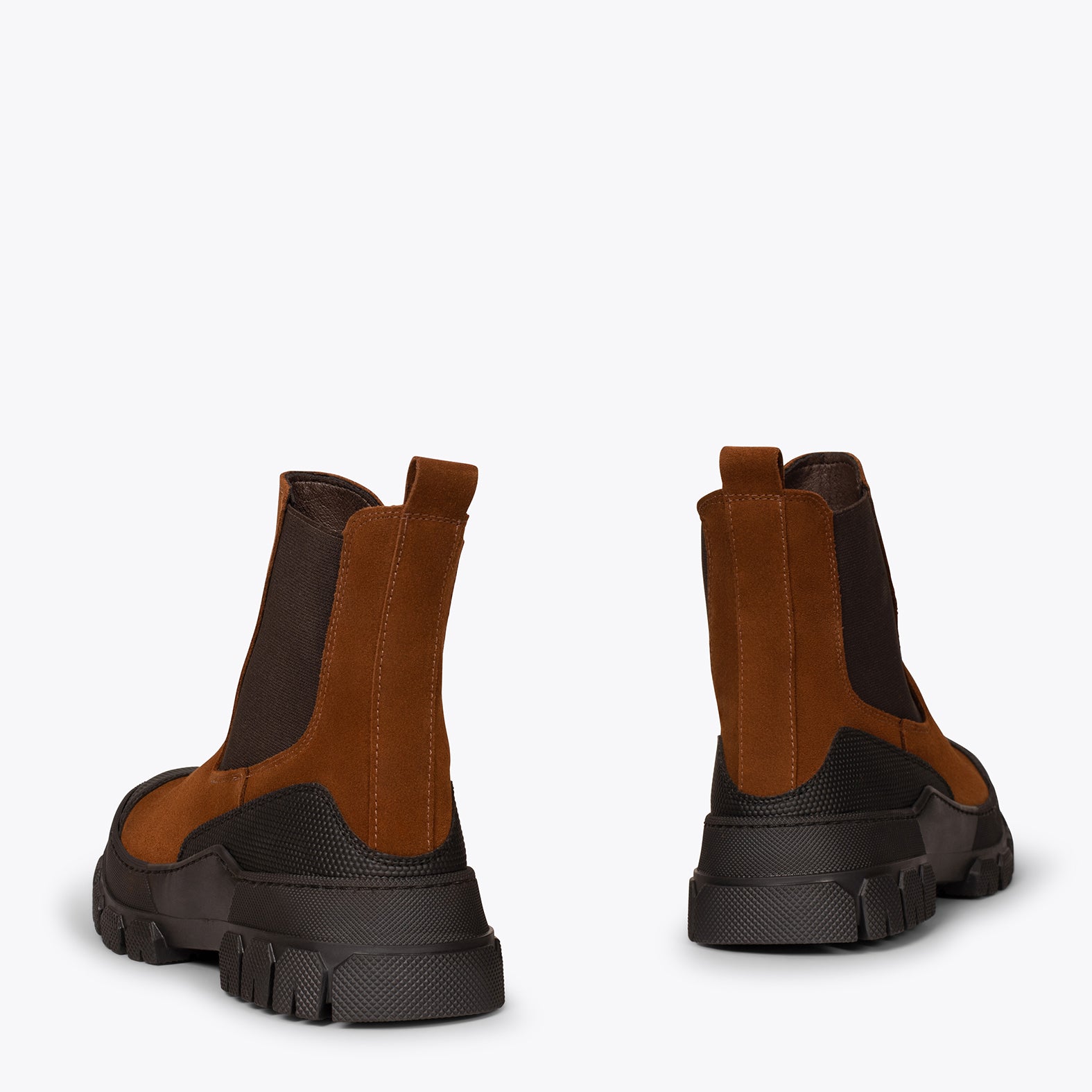 BROOKLYN Bottines Track MARRON avec bout en caoutchouc miMaO