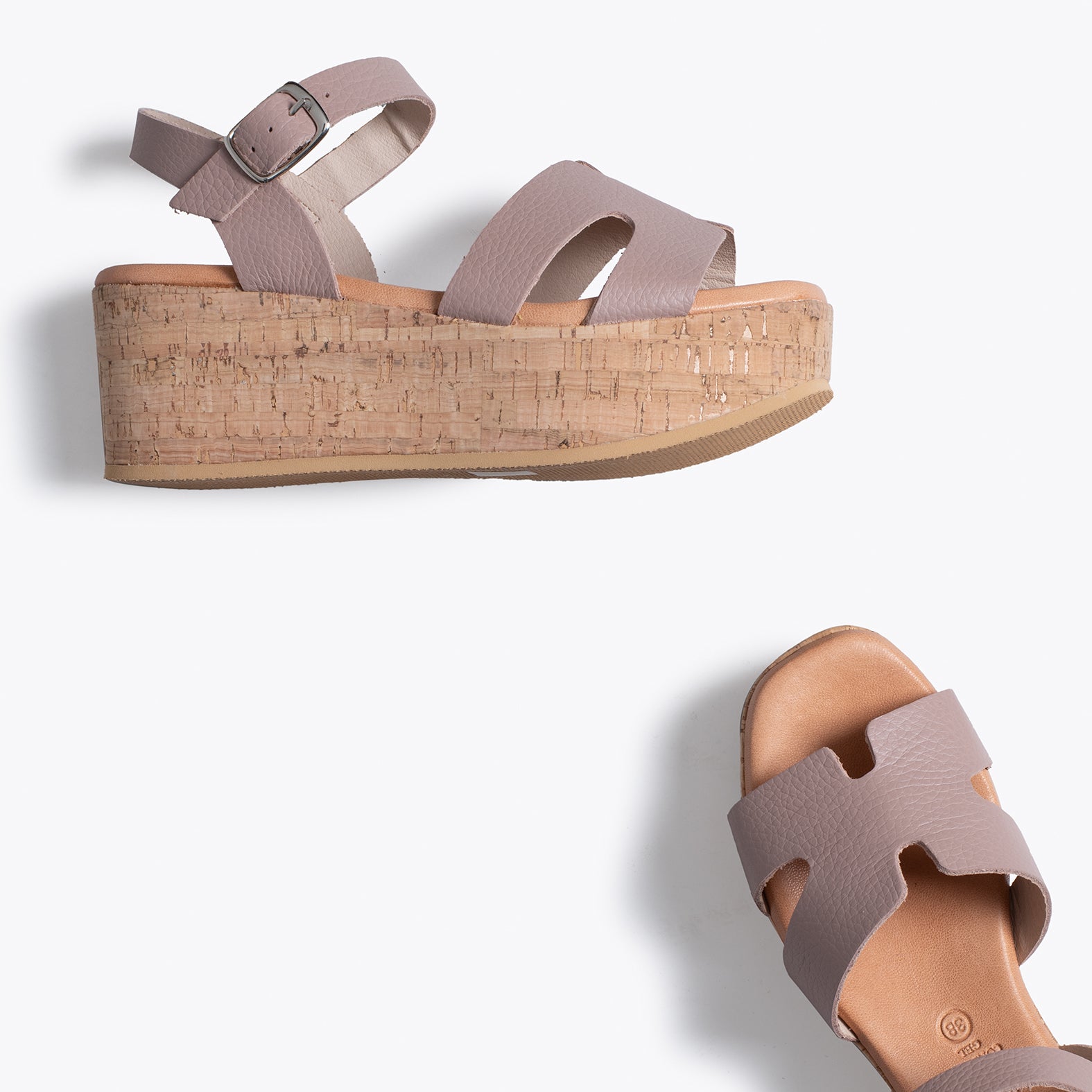 HACHE – PINK SANDAL WITH CORK WEDGE
