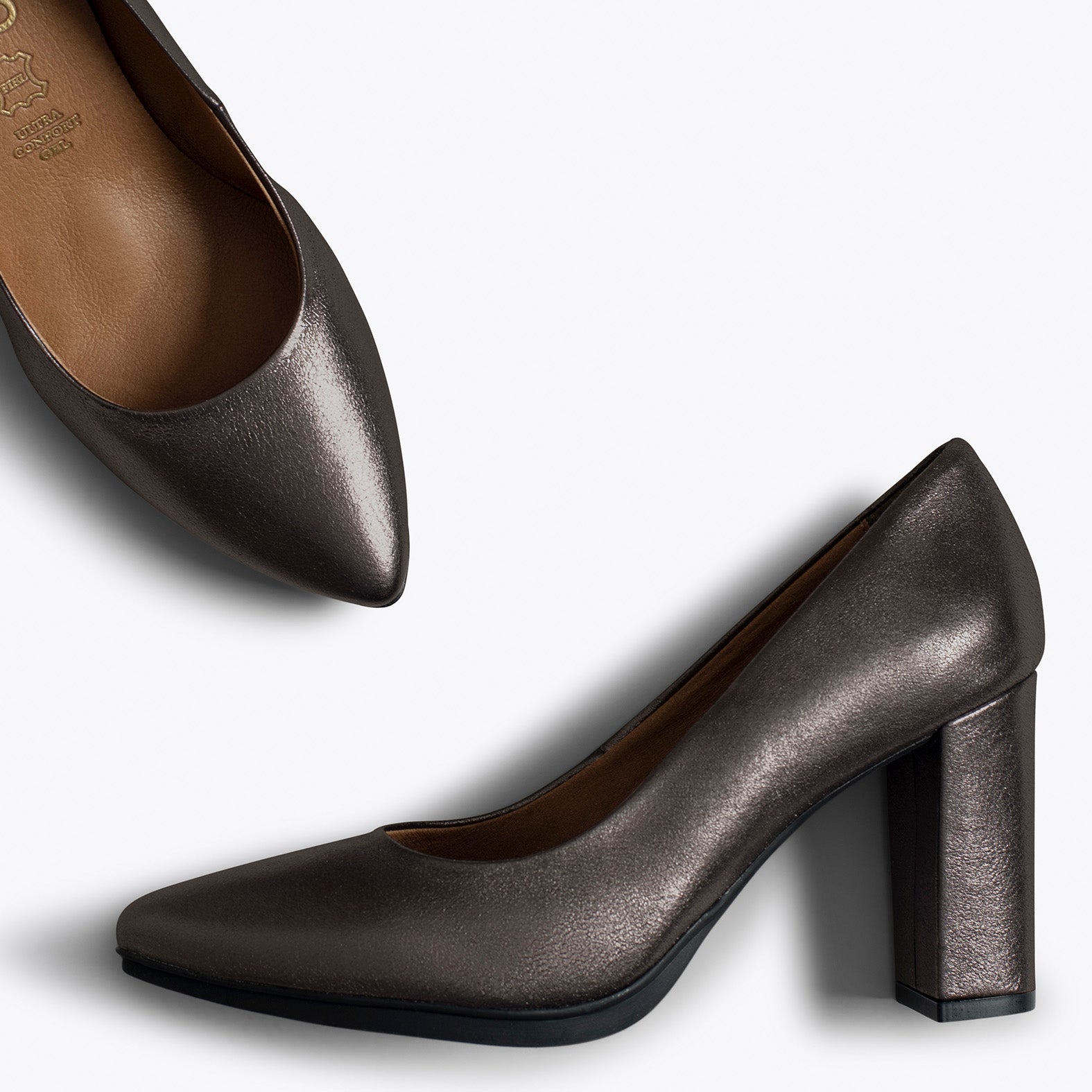 URBAN SPLASH – SILVER metallic leather high heel