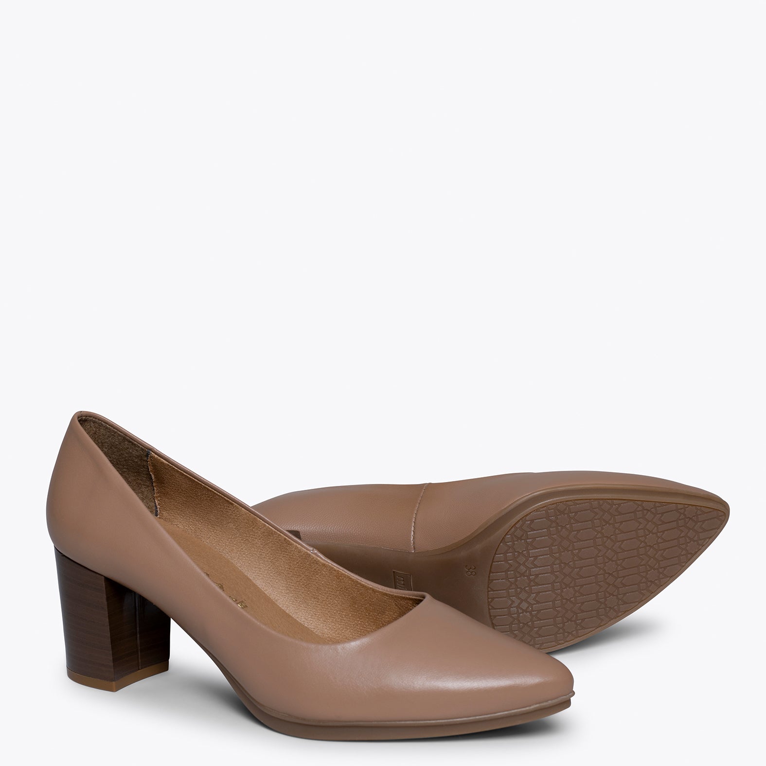 URBAN S SALON – TAUPE nappa leather mid heels