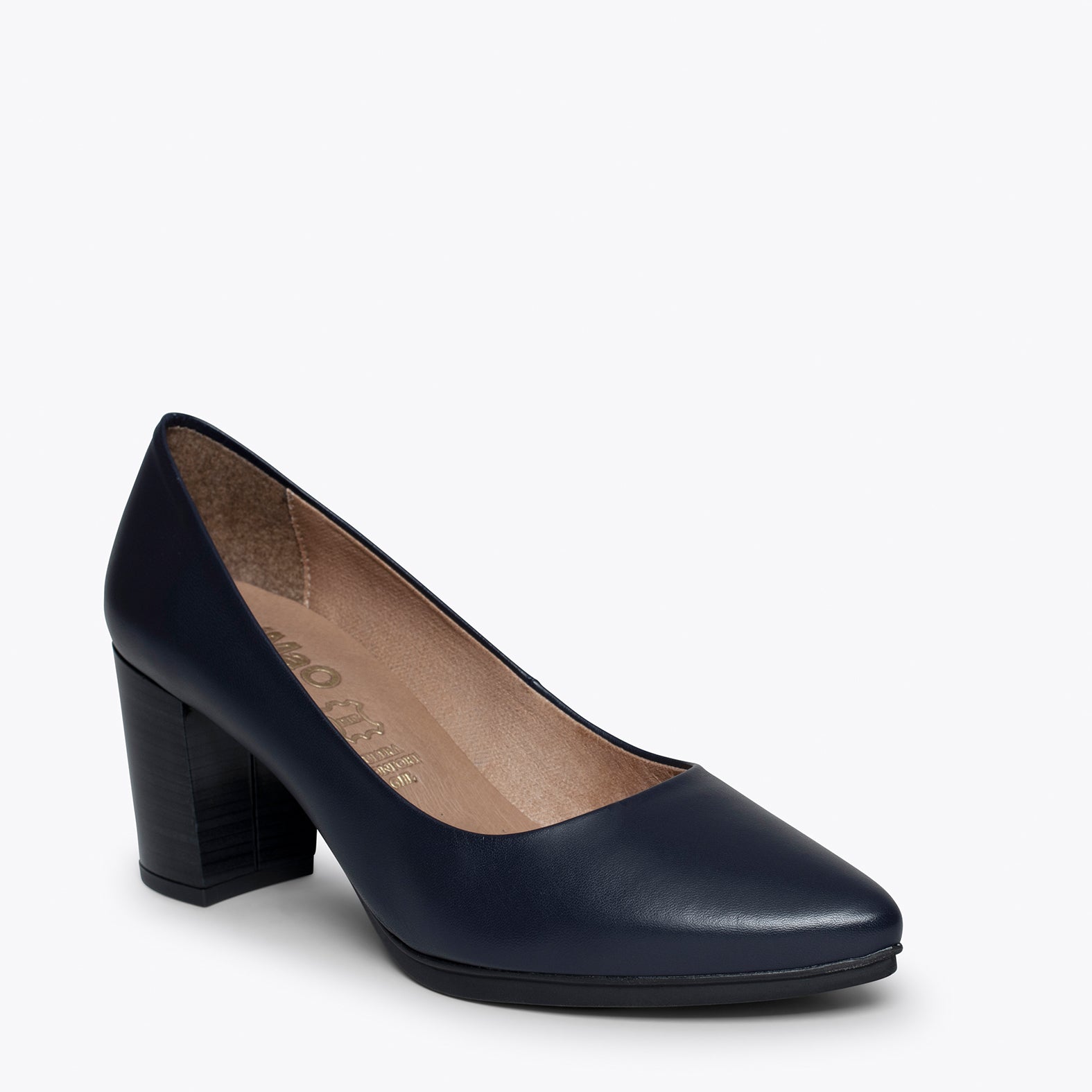 URBAN S SALON – NAVY nappa leather mid heels