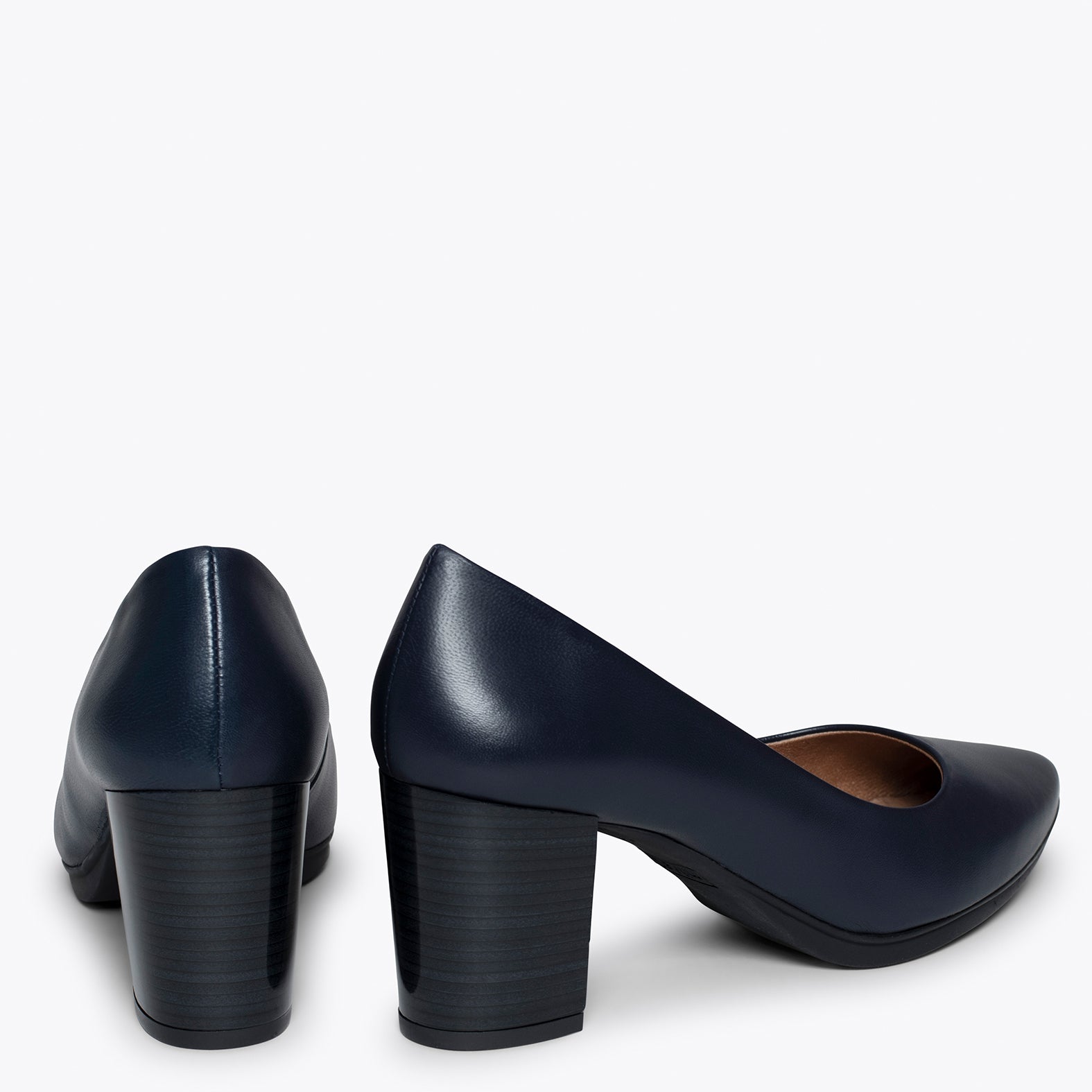 URBAN S SALON – NAVY nappa leather mid heels