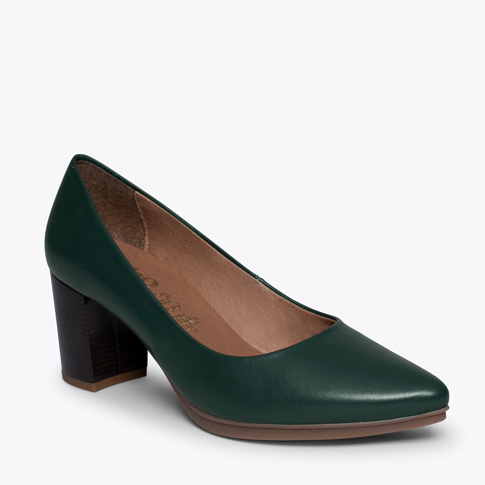 URBAN S SALON – GREEN nappa leather mid heels