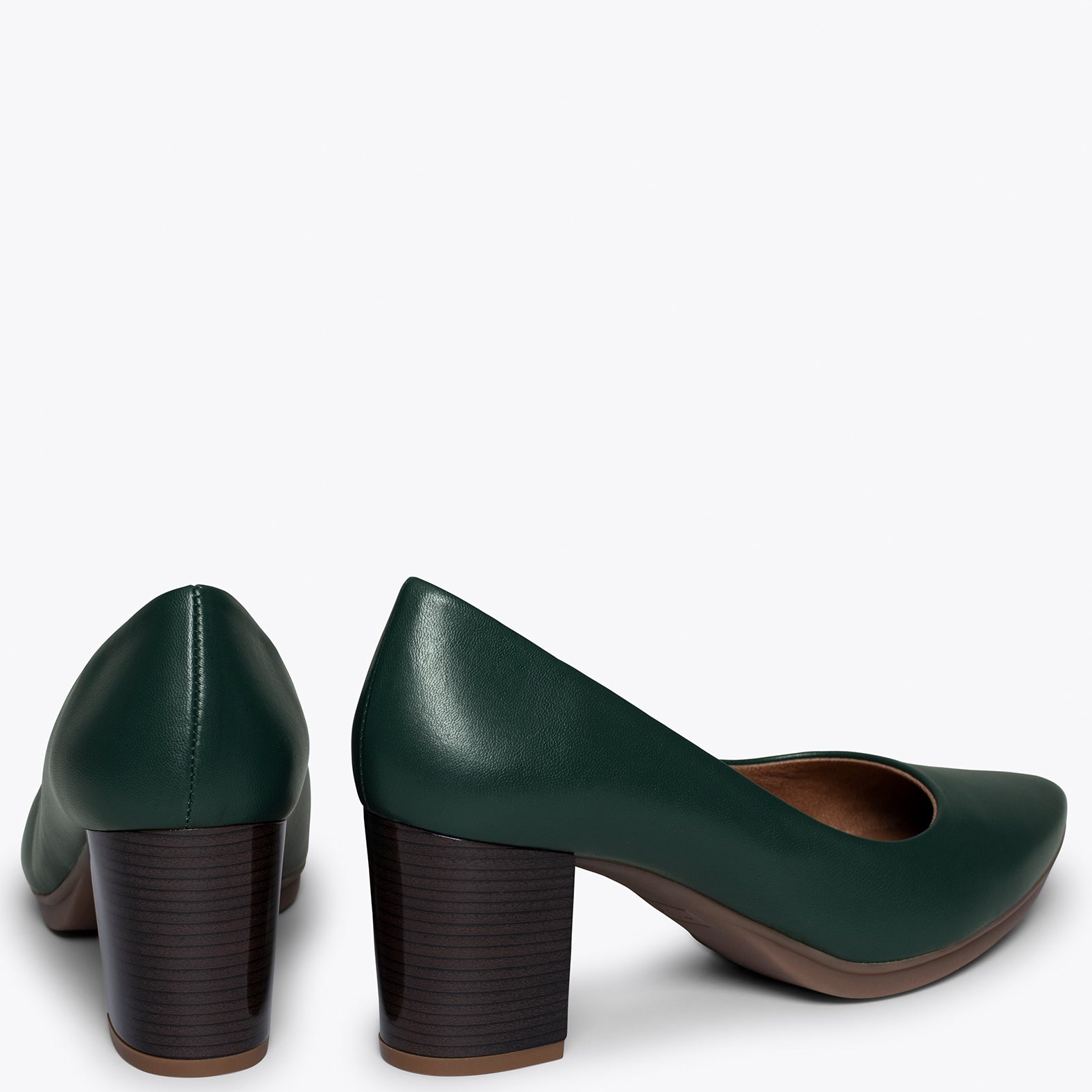 URBAN S SALON – GREEN nappa leather mid heels