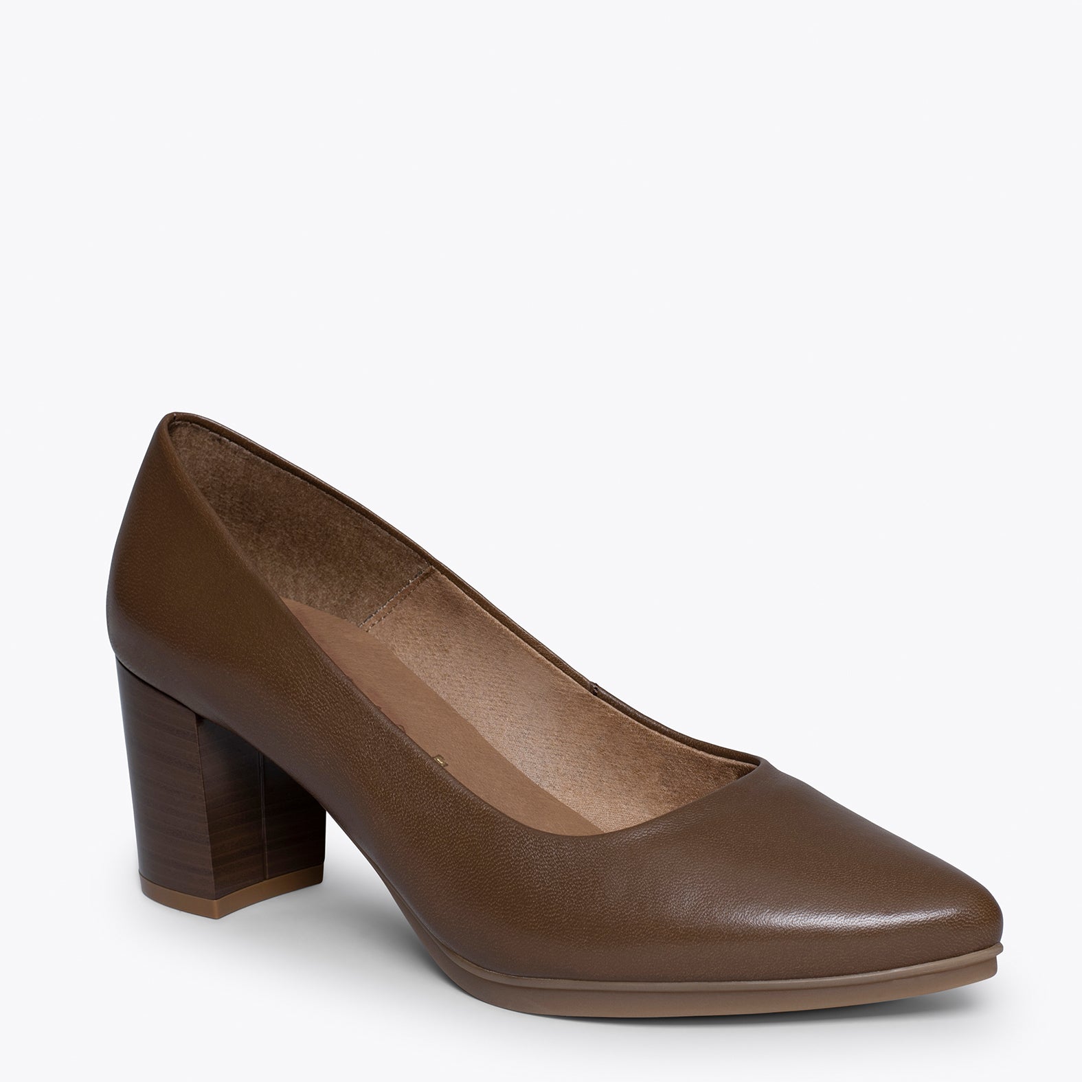 URBAN S SALON – BROWN nappa leather mid heels