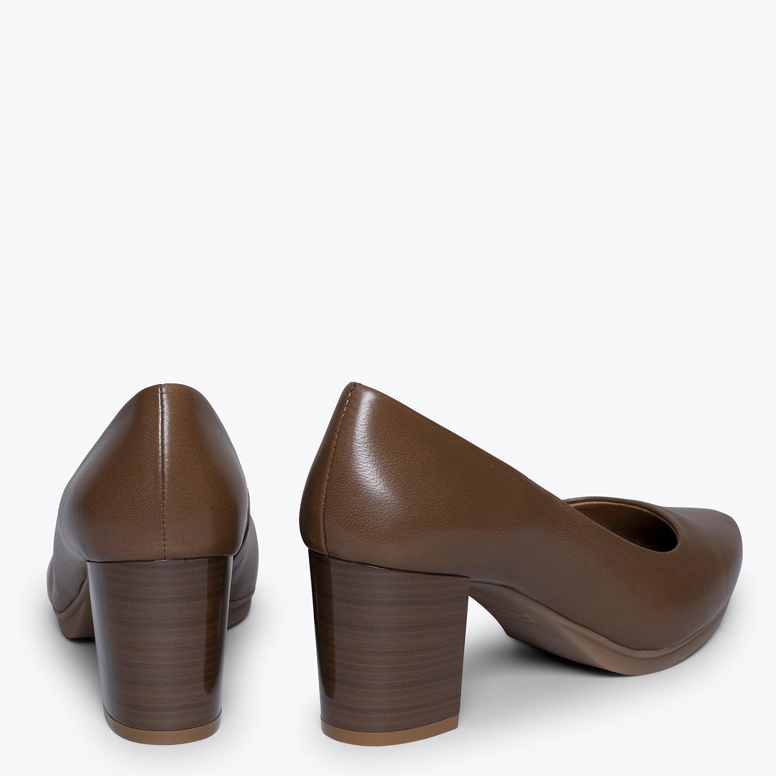 URBAN S SALON – BROWN nappa leather mid heels