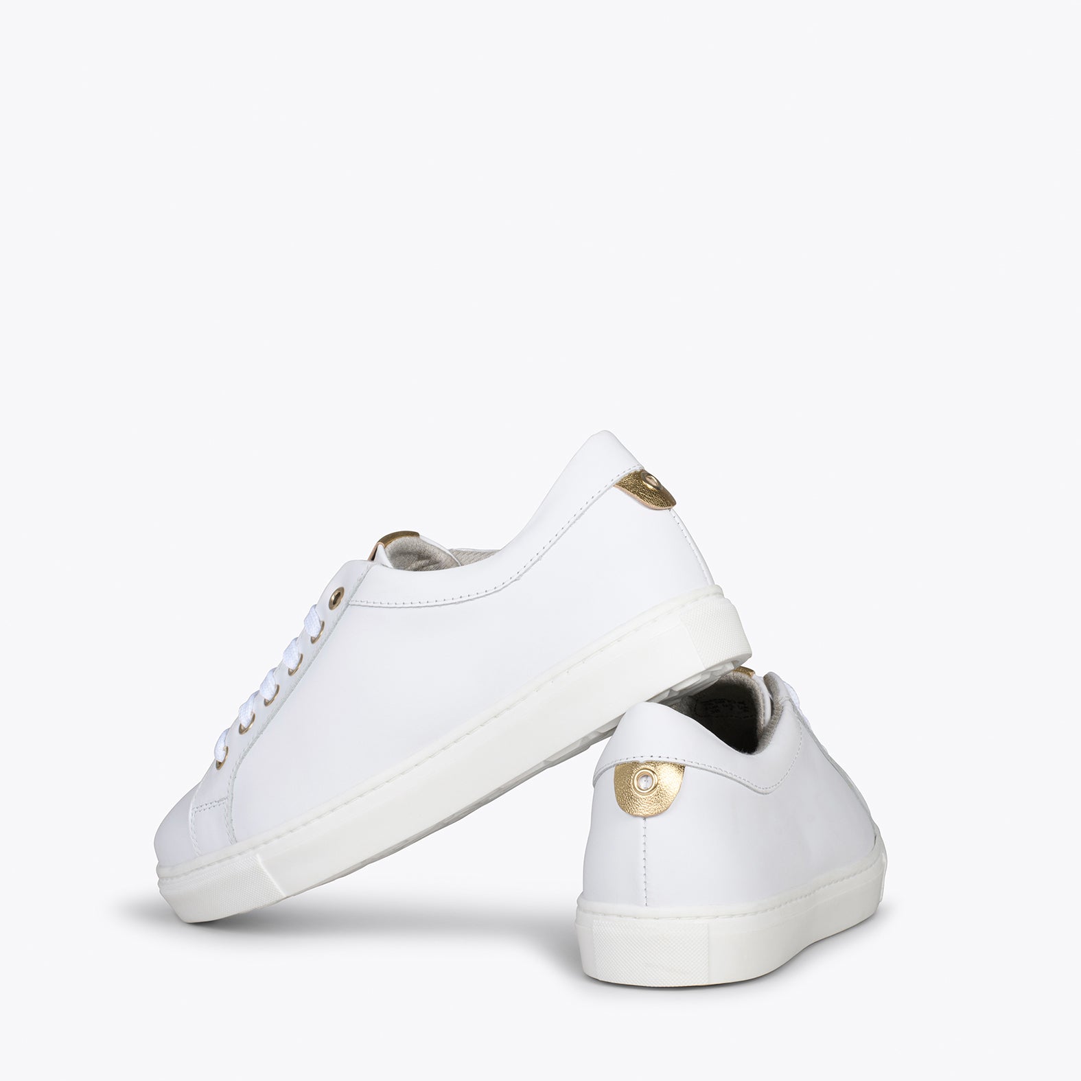 SNEAKER – WHITE & GOLD casual sneakers for women