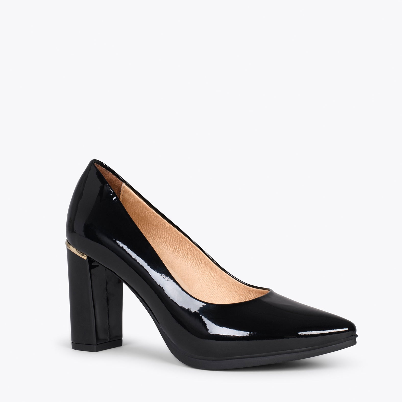 URBAN PATENT – BLACK patent high heels