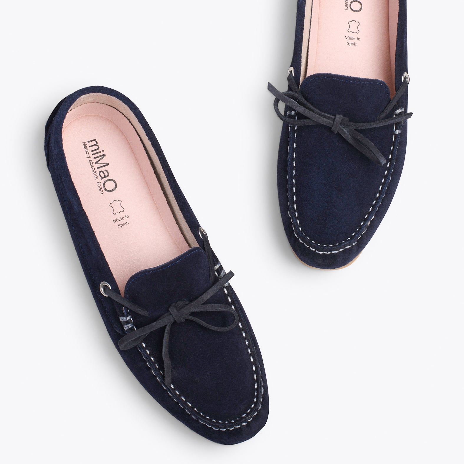 LACE – NAVY moccasins with removable insole