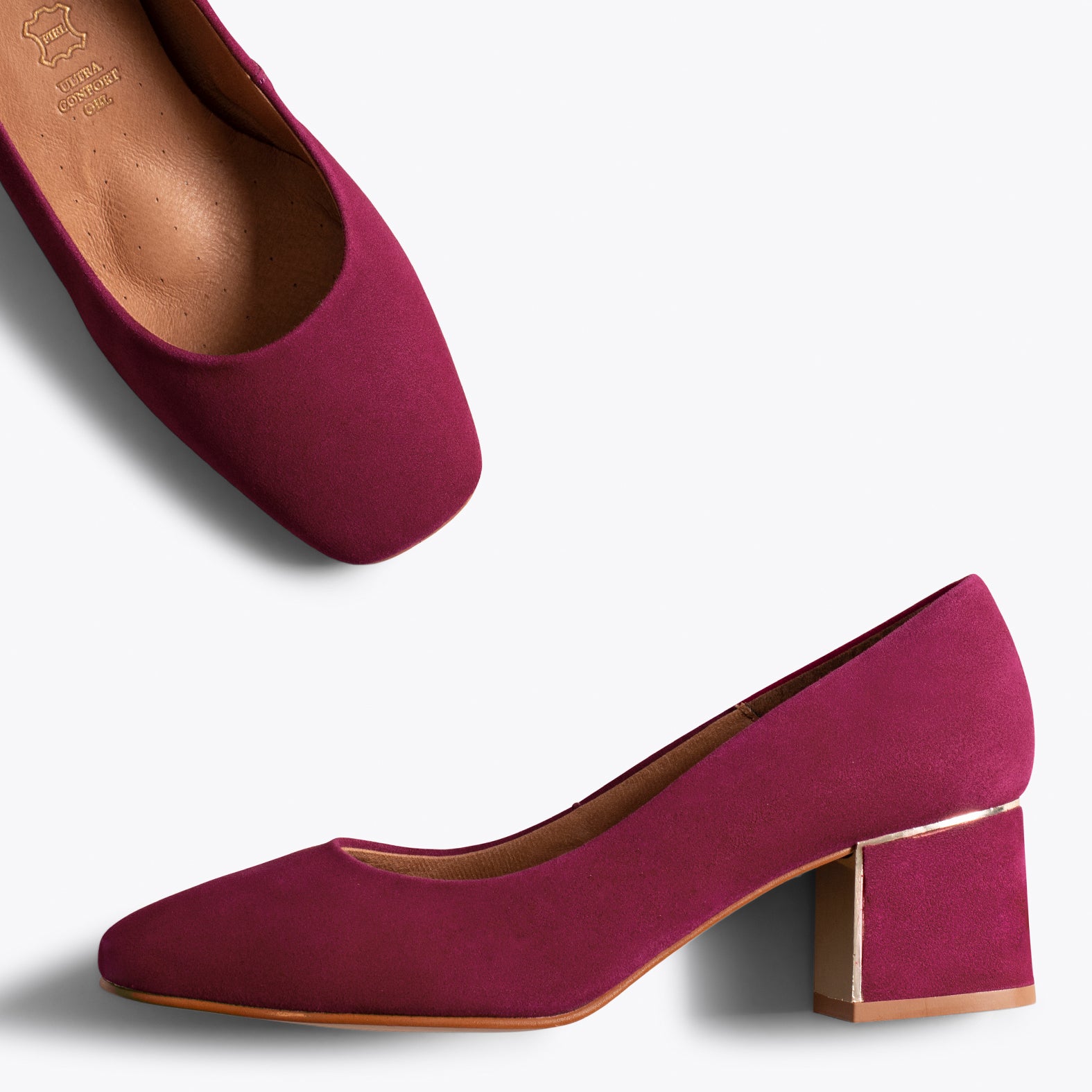 FEMME – WINE mid heeled shoes with square toe