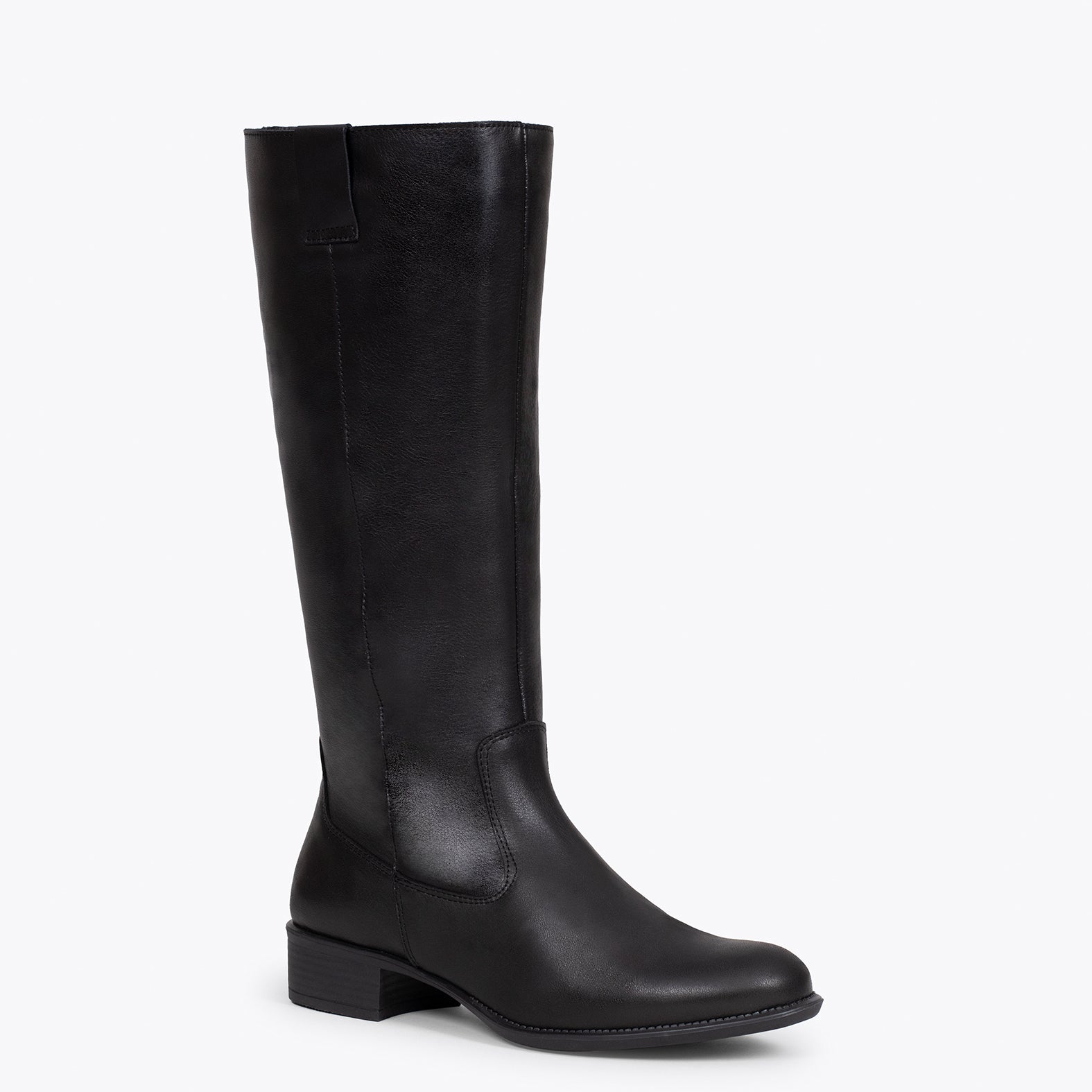 TEXAS – BLACK nappa leather low heel boot