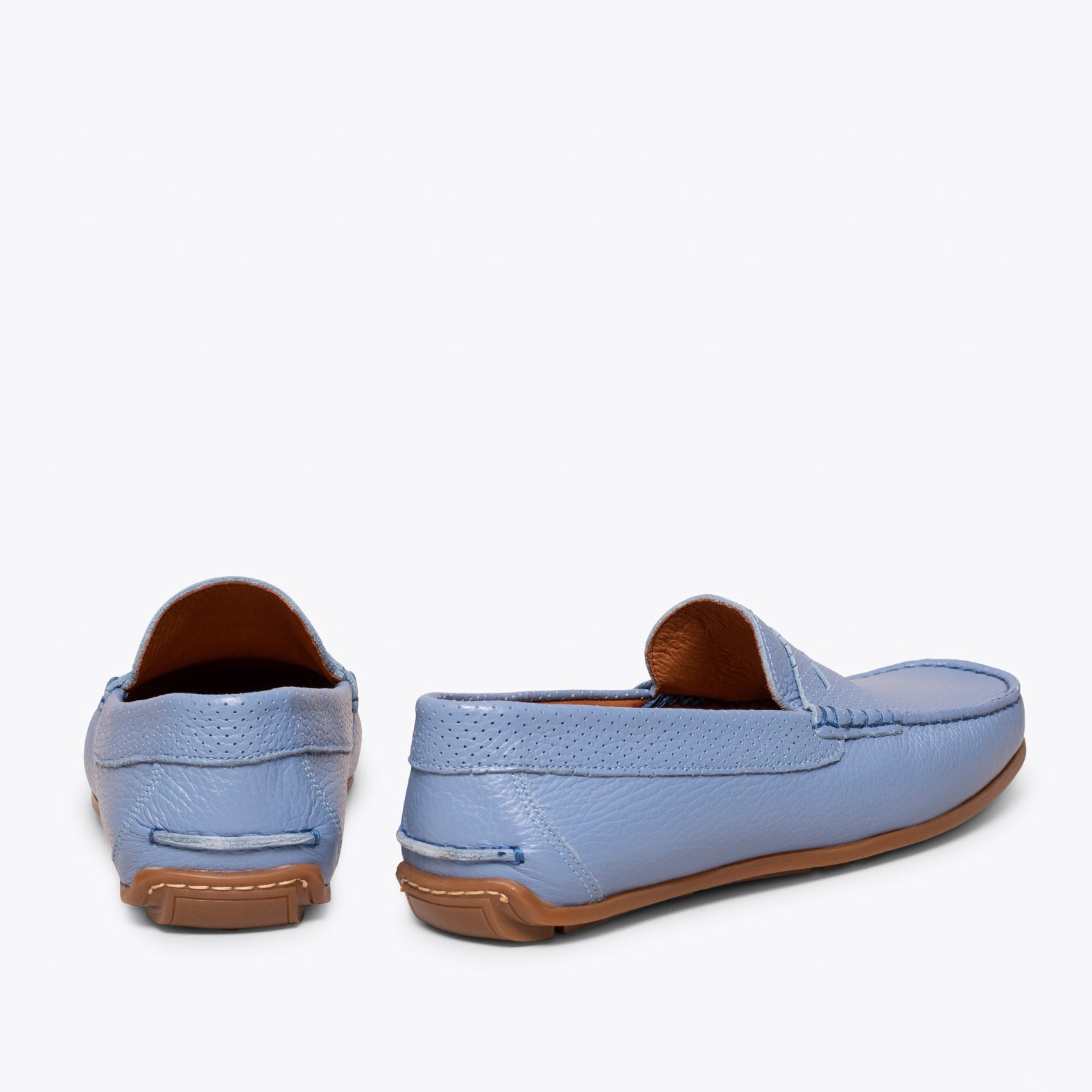 MOCCASIN – BLUE nappa leather loafer for men