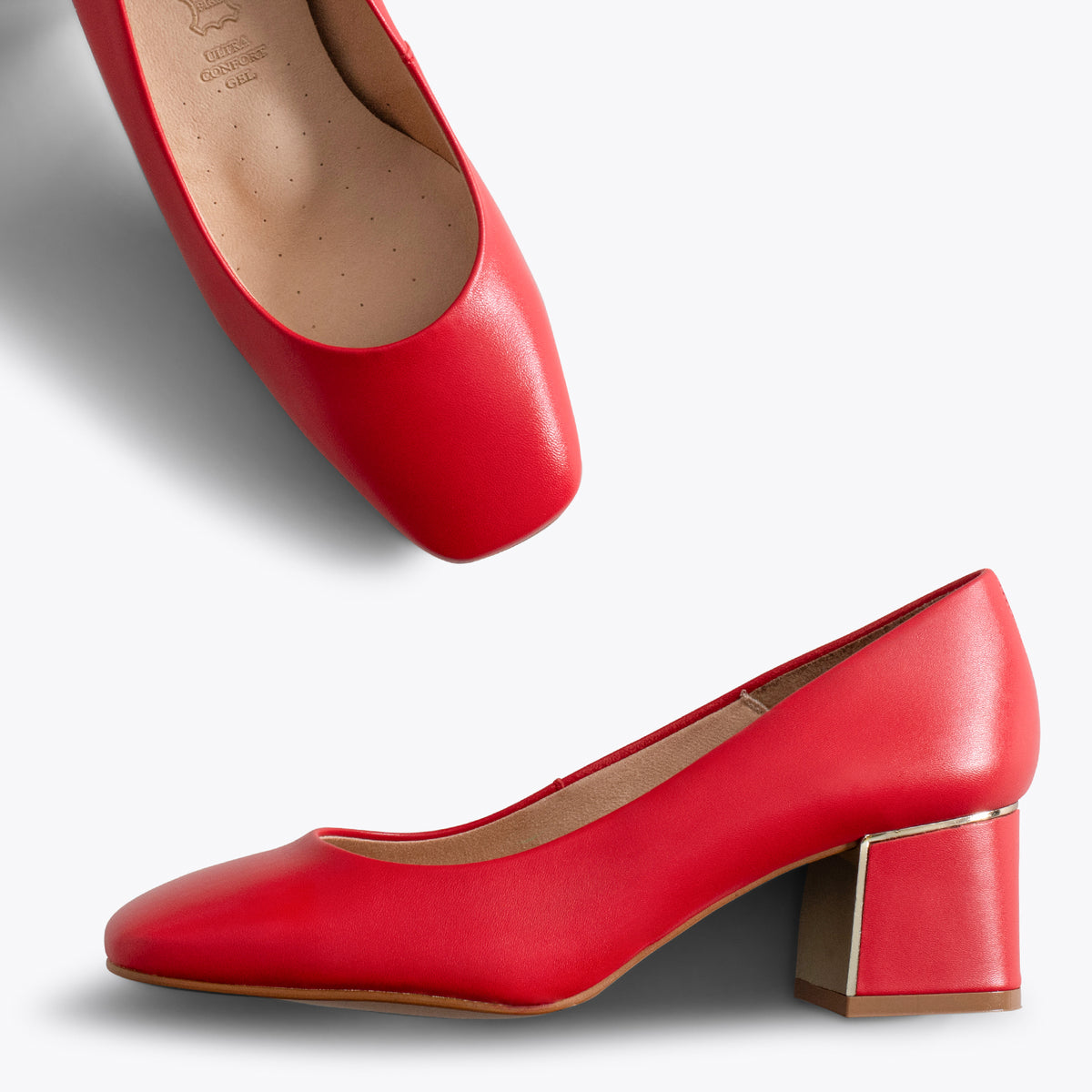 FEMME Zapatos de tacón con puntera cuadrada ROJOS