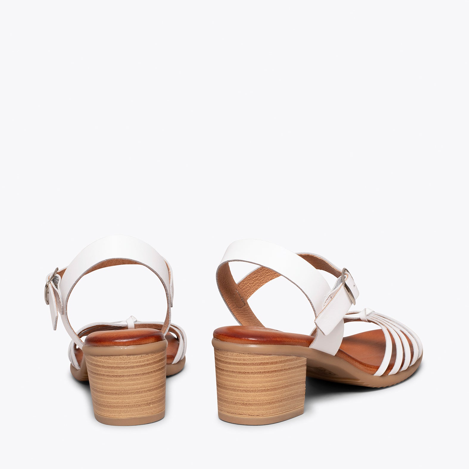 LOTO – WHITE sandals with comfortable block heel