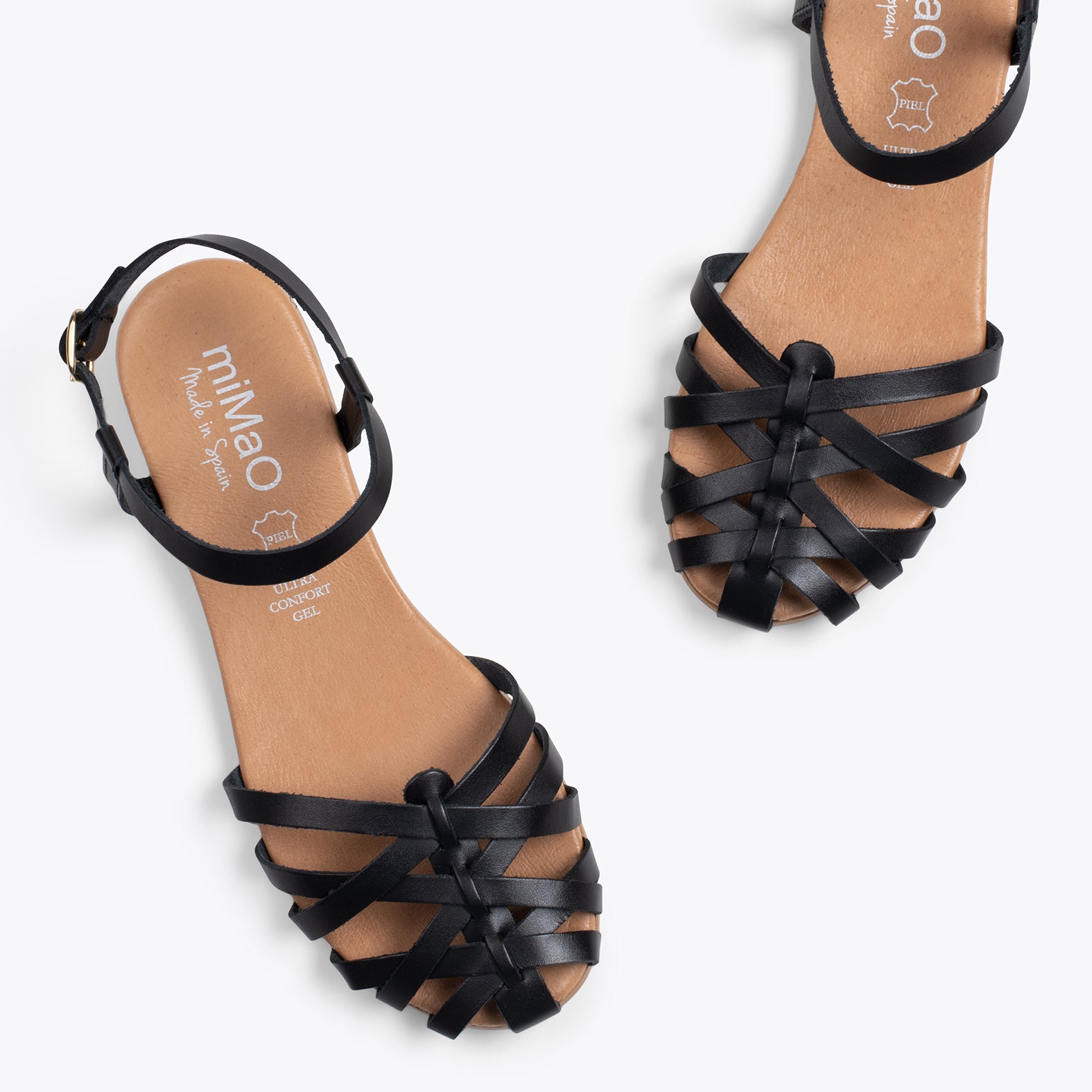 Black caged deals sandals flat