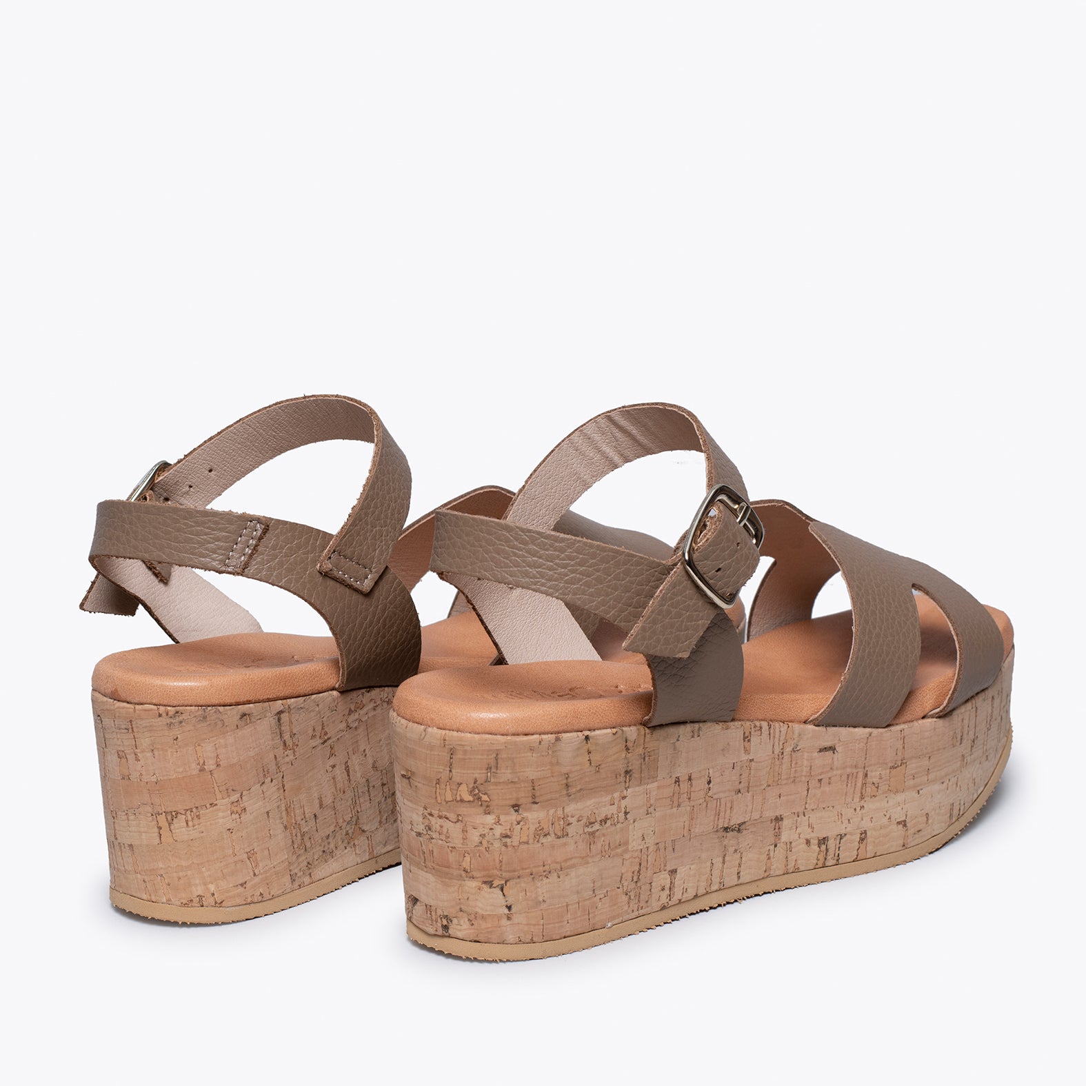 HACHE – TAUPE SANDAL WITH CORK WEDGE