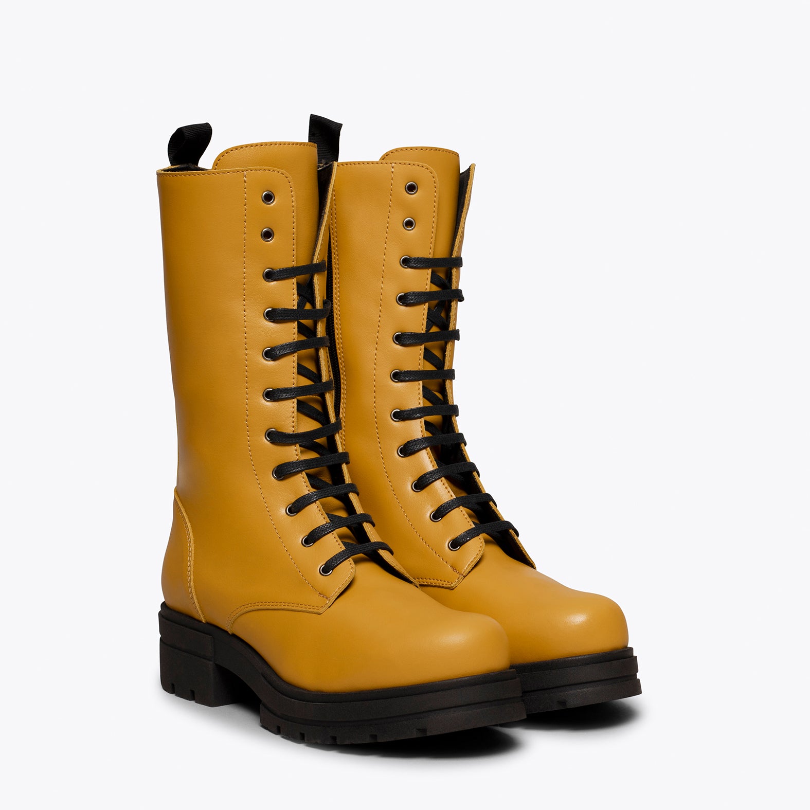 ARMY – MUSTARD high militar boot with laces