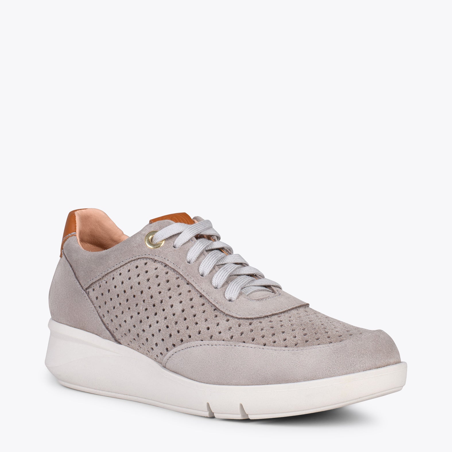 SPORT BLUCHER – TAUPE sneakers with wedge
