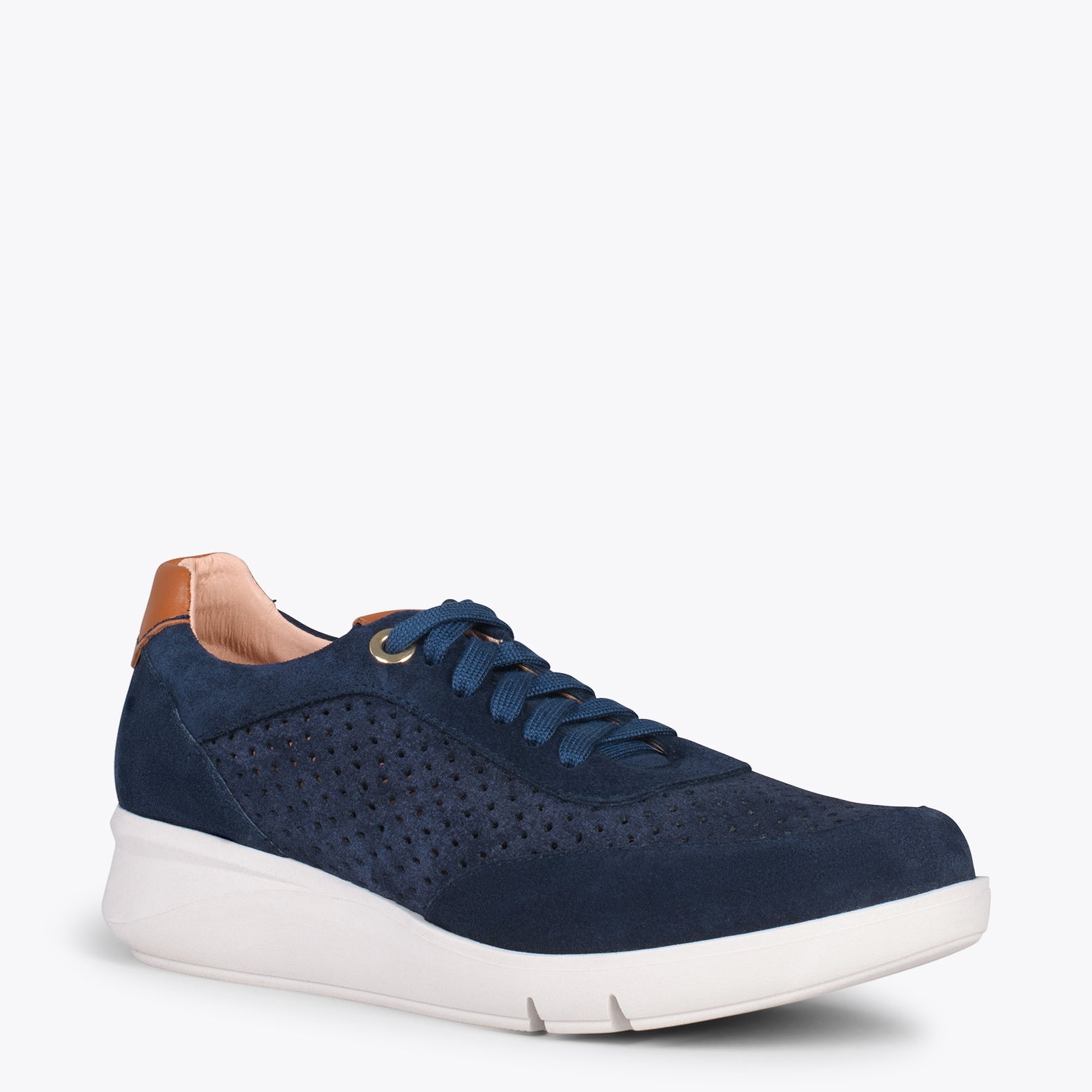 SPORT BLUCHER – NAVY sneakers with wedge