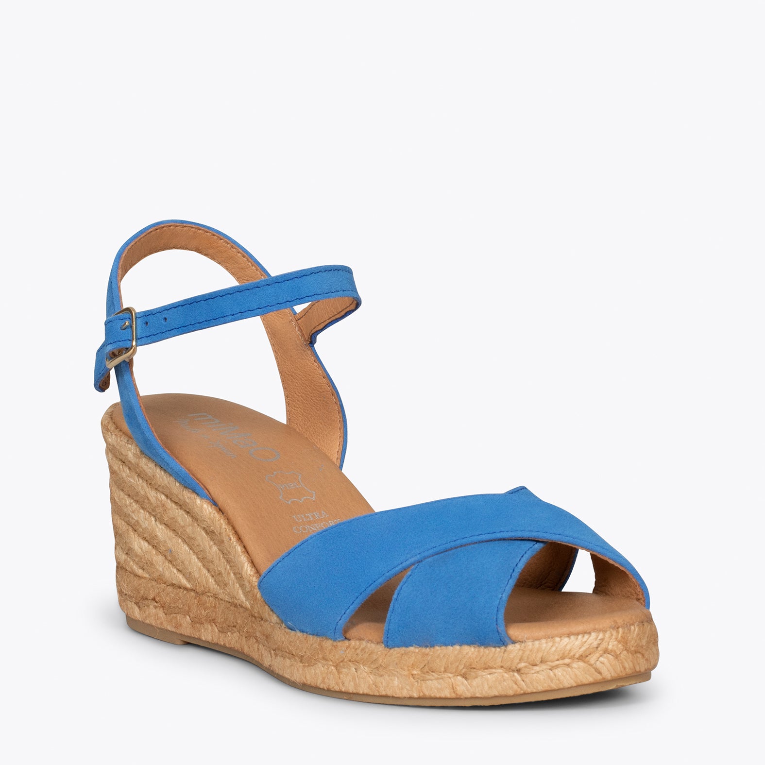 CALPE – BLUE suede sandal espadrille
