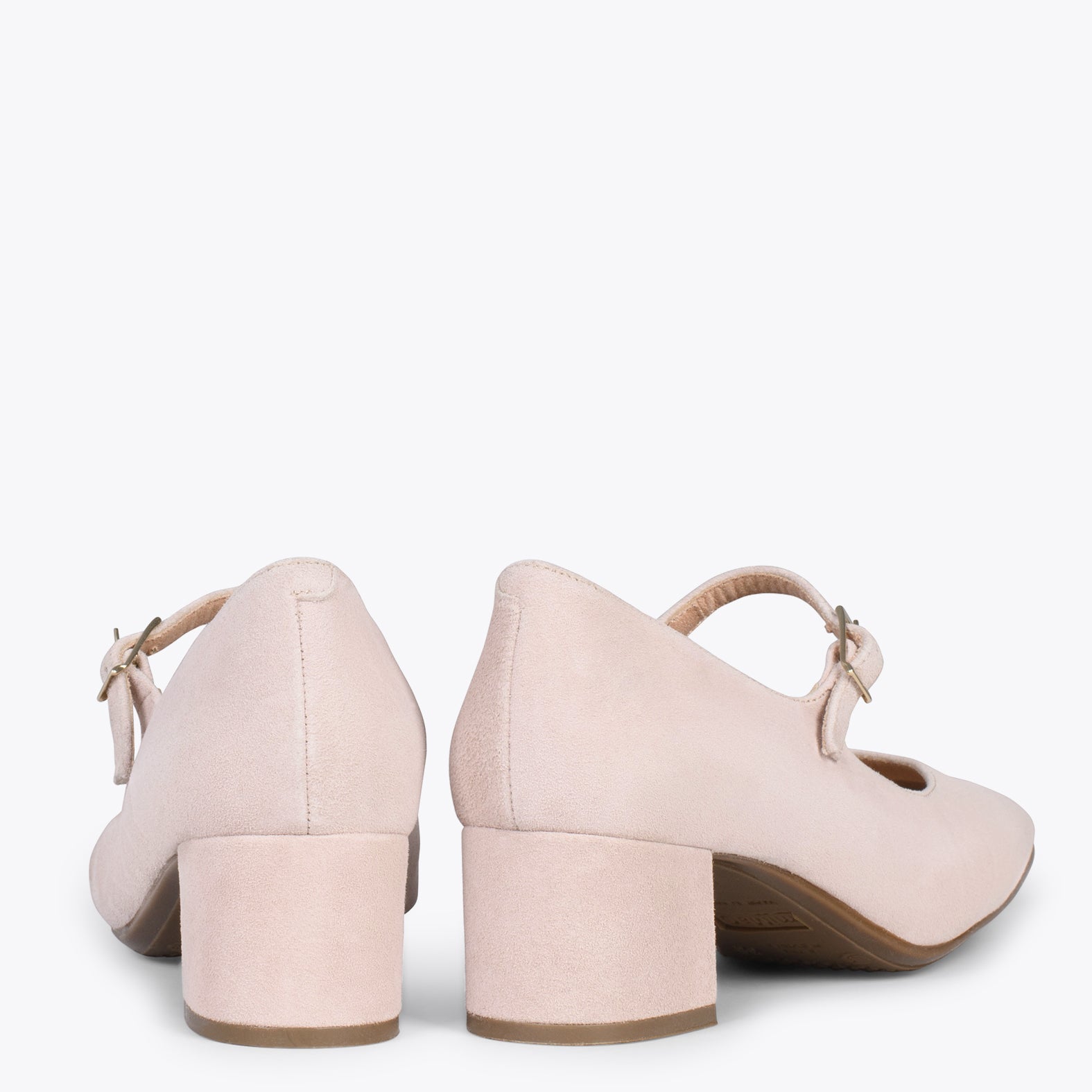 BELLA – NUDE suede leather mary-jane shoes