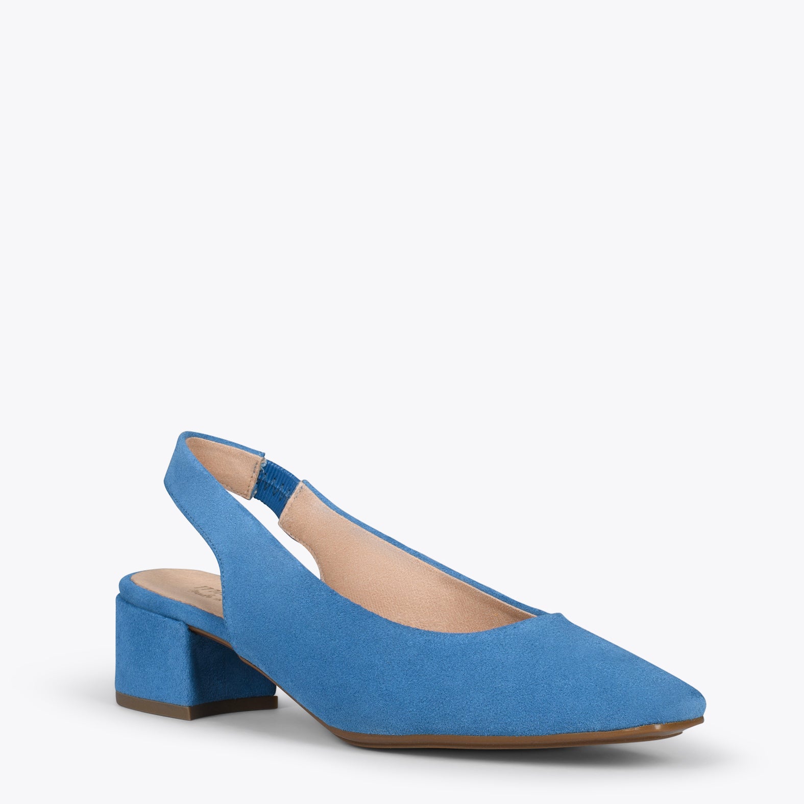 LADY – BLUE sling-back mid heels