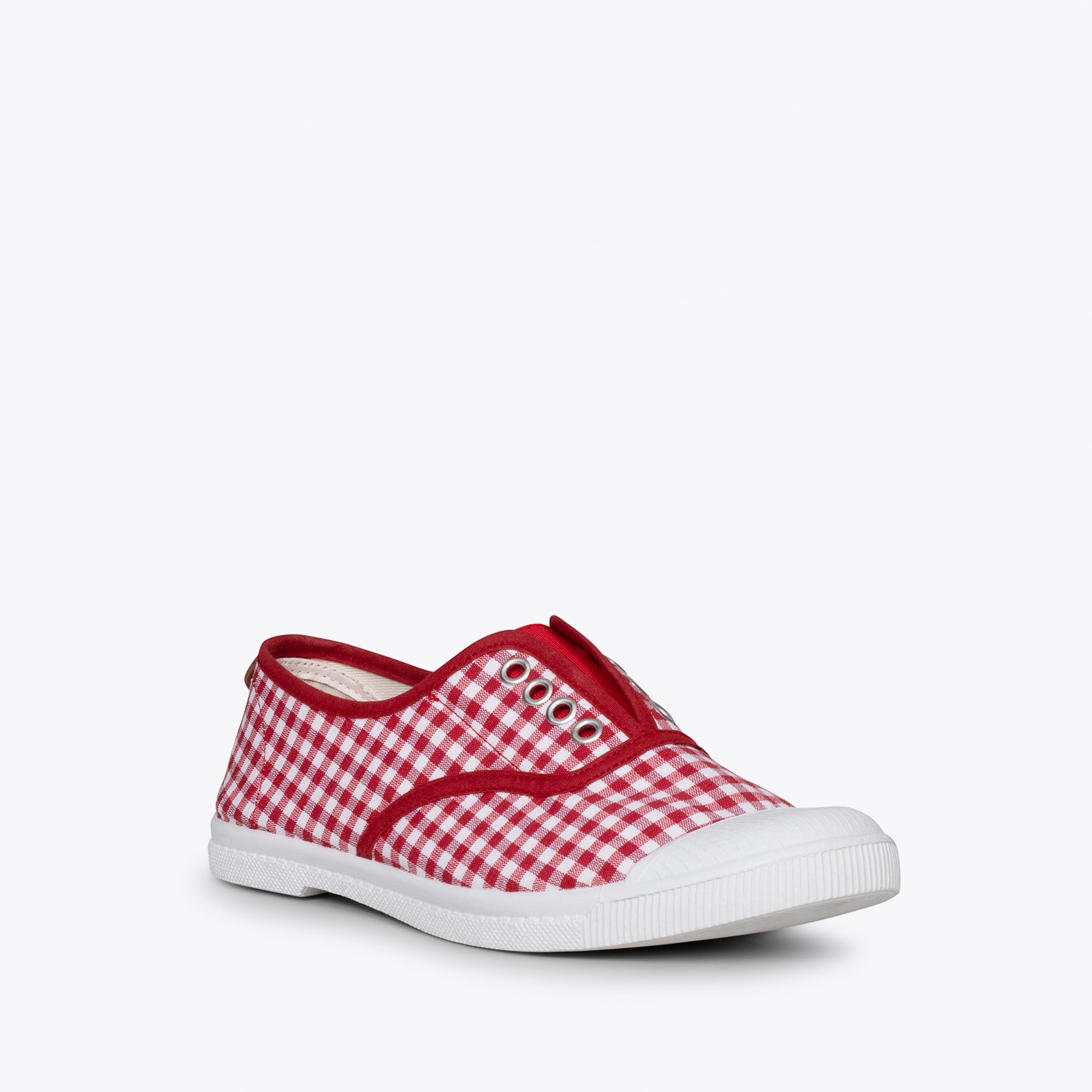 WAY – RED VICHY sneakers with elastic