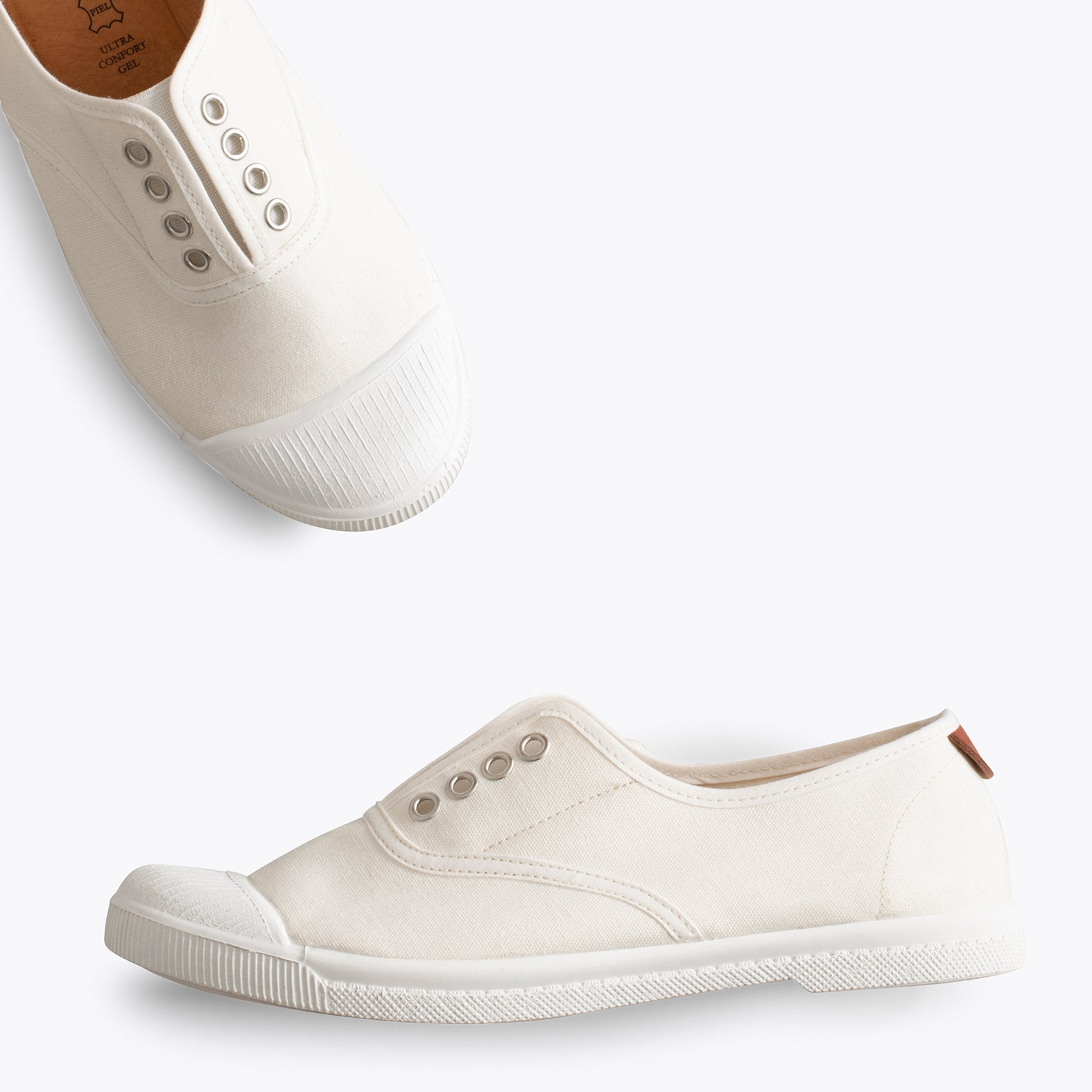 WAY Zapatillas sin cordones de lona BLANCAS miMaO