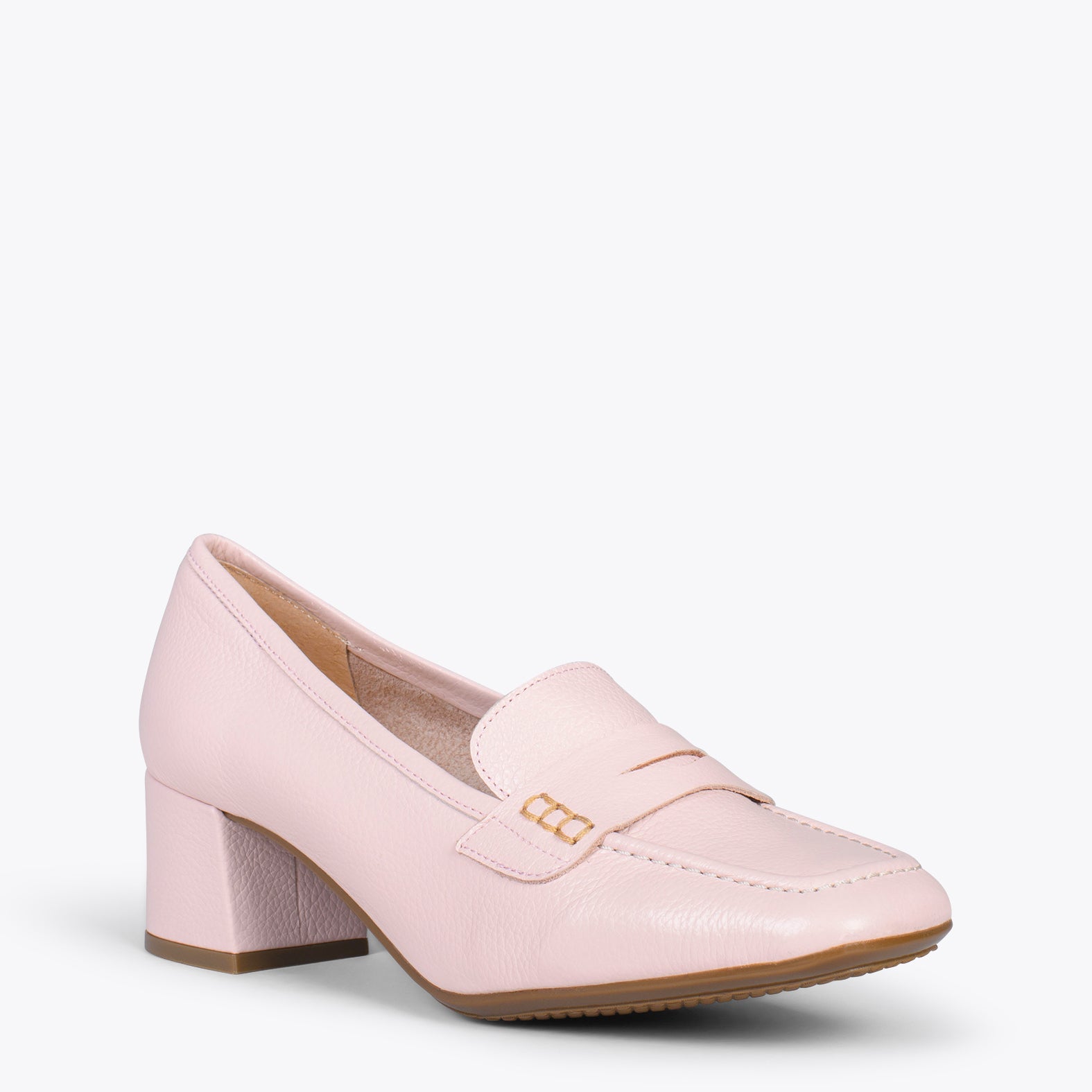MASK HEEL - PINK women's loafers with heel and mask