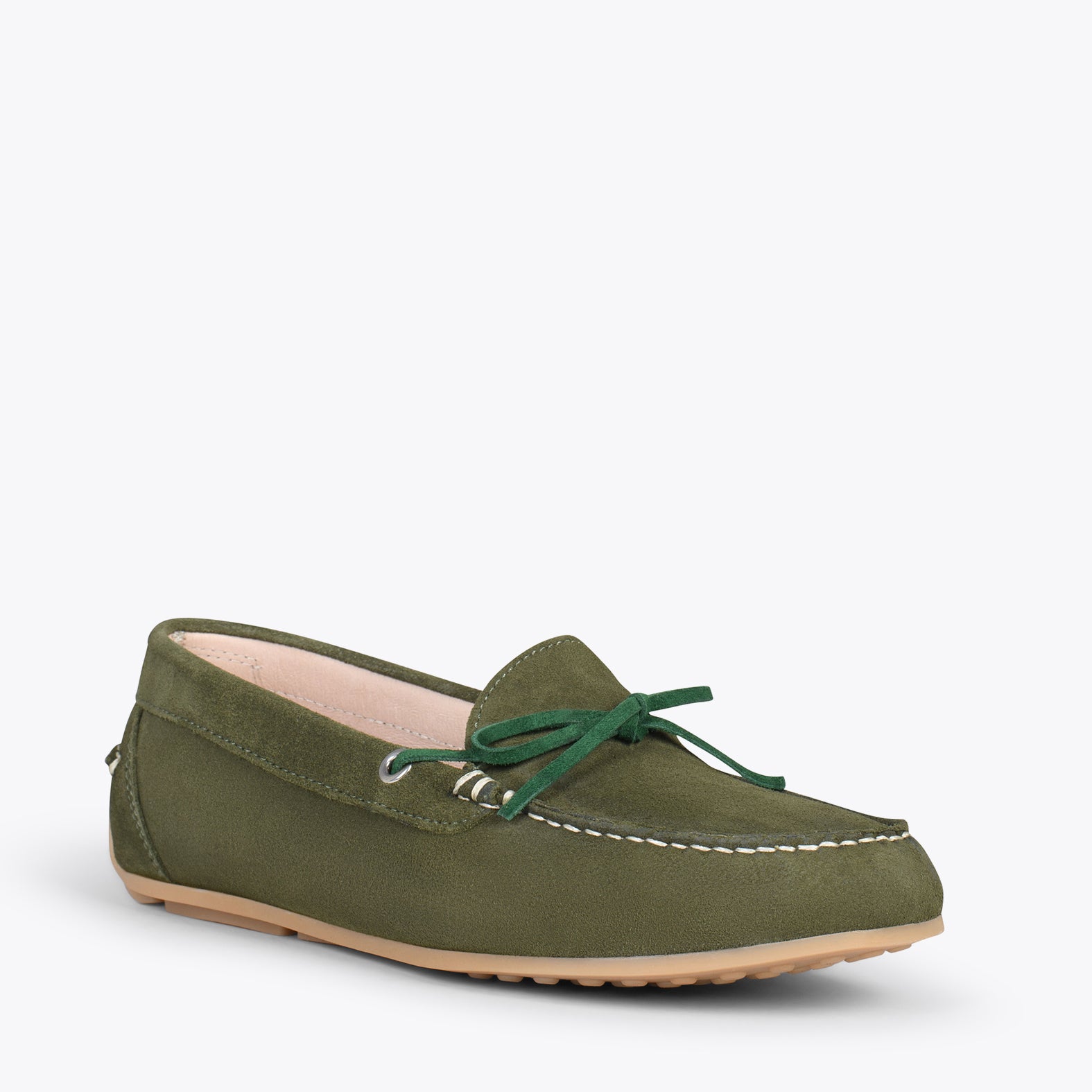 LACE – GREEN moccasins with removable insole