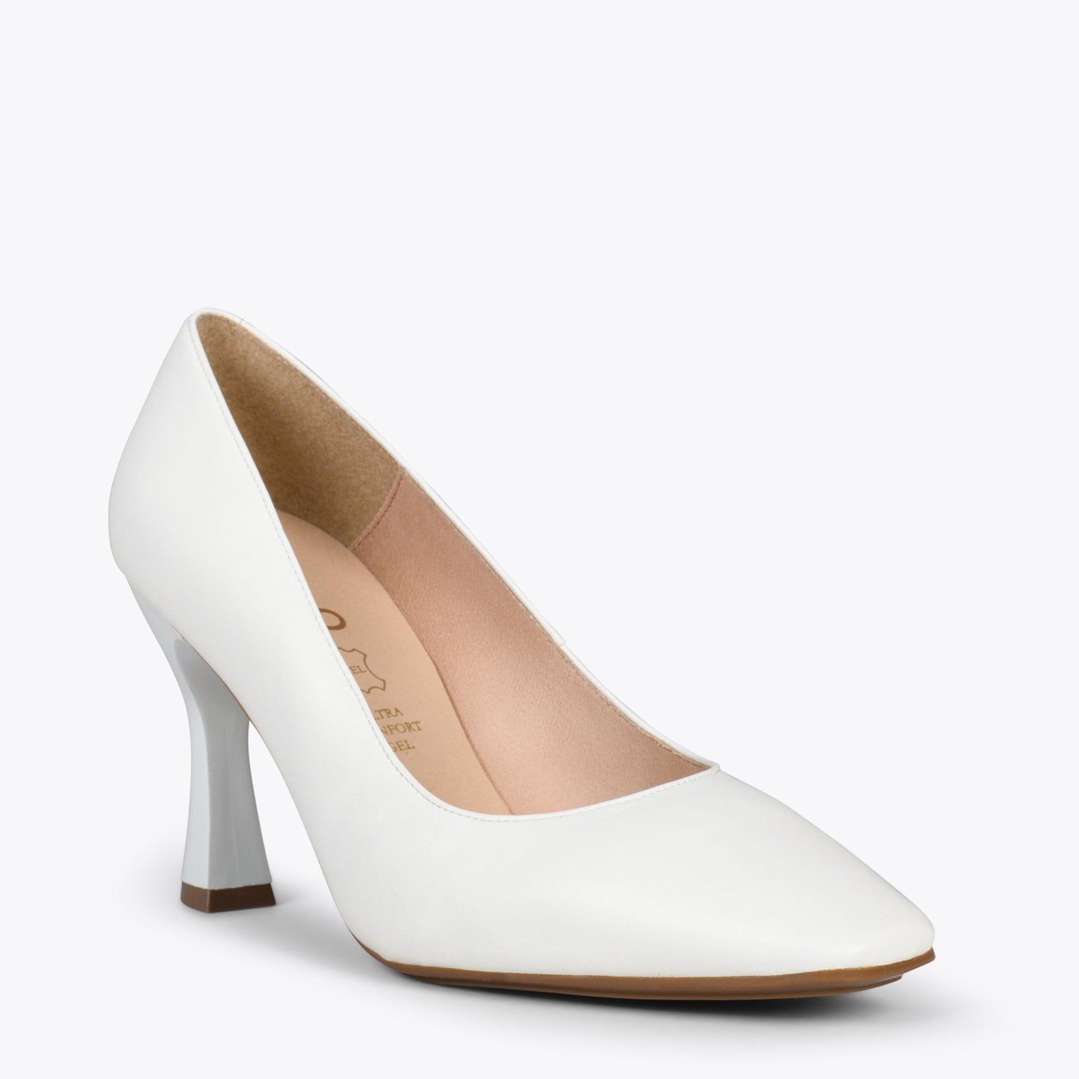 URBAN GLAM – WHITE bell shaped heel