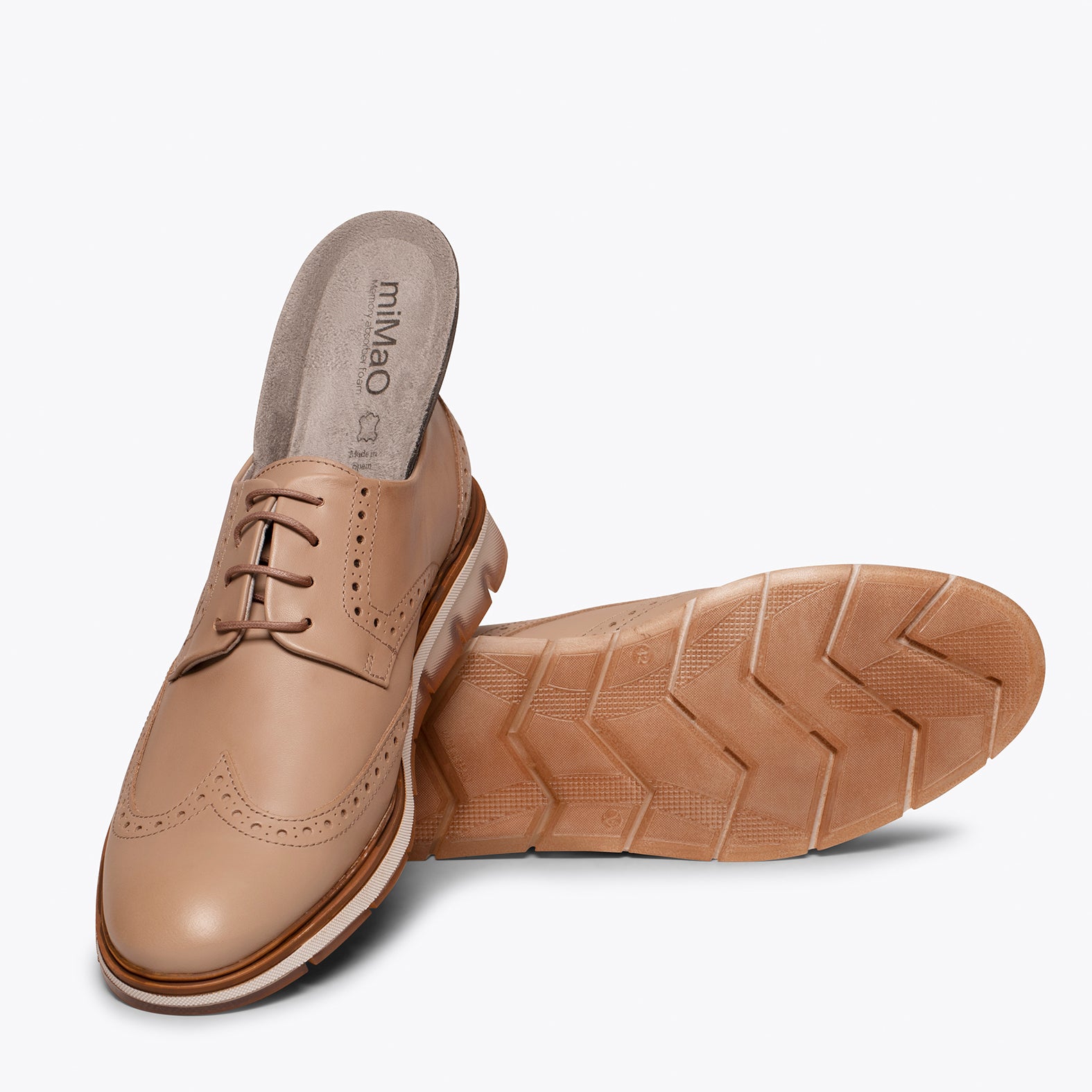 OXFORD Zapatos con cordones de hombre y picado ingl s TAUPE