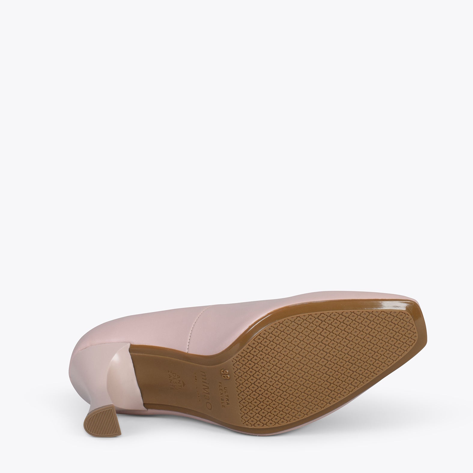 URBAN GLAM CUADRADO – Zapatos de tacón de campana NUDE