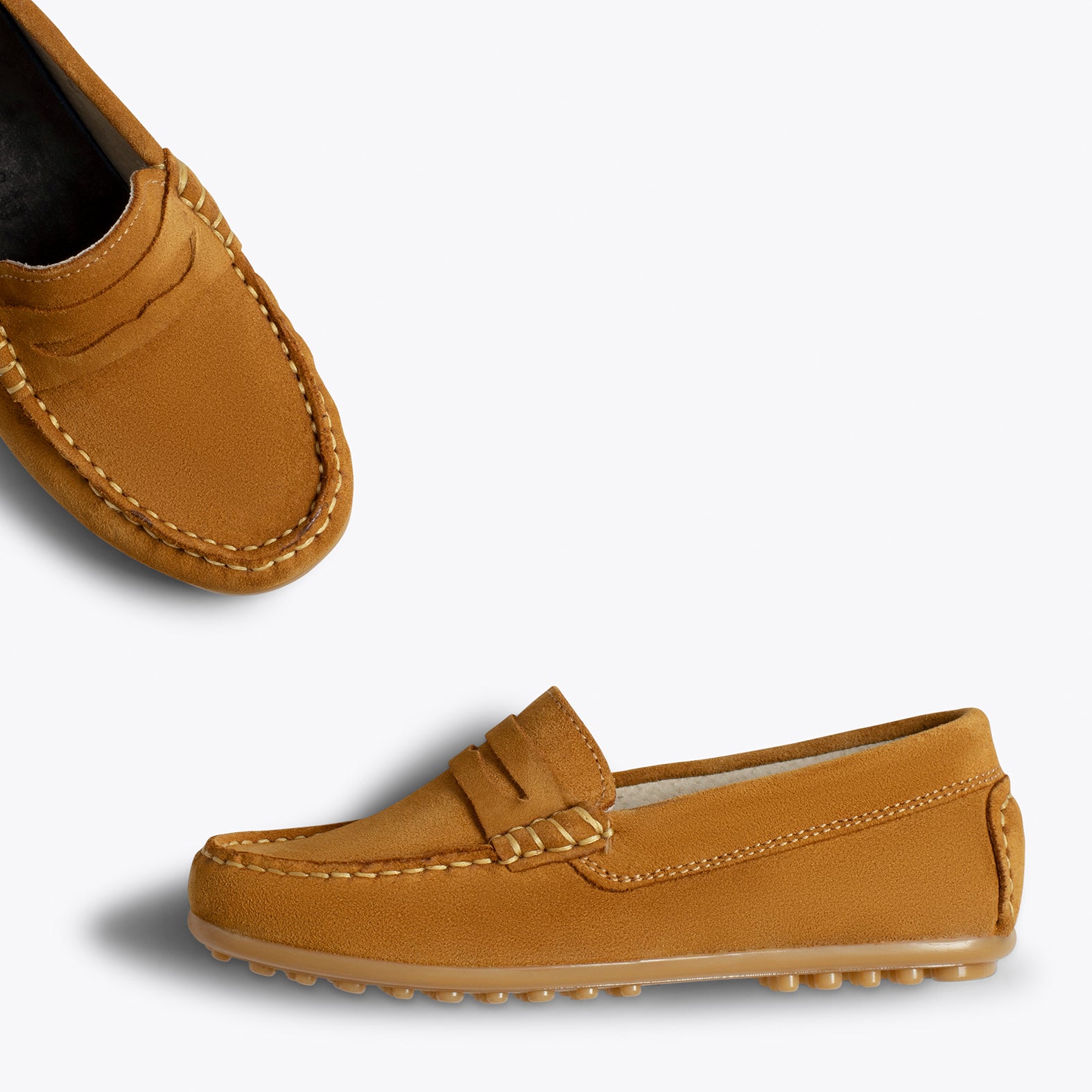 MOCCASIN Mocassins CAMEL pour enfants en cuir miMaO