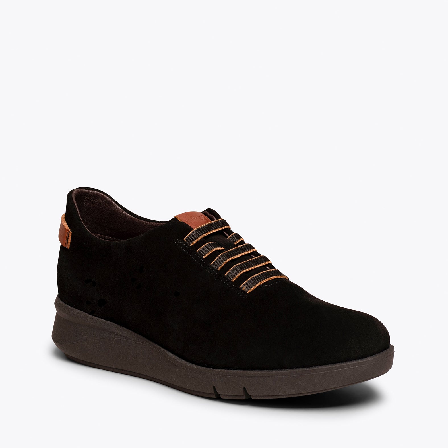 FLY – BLACK casual sneaker with elastic laces