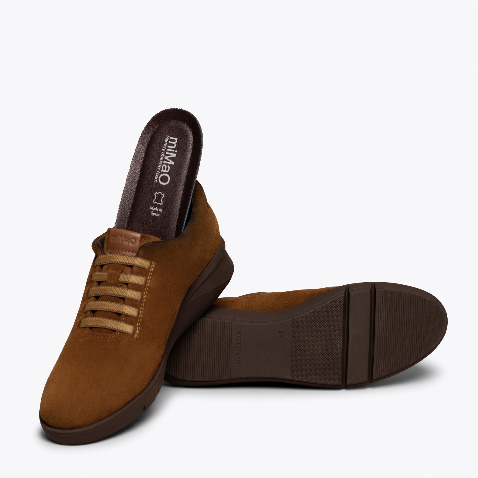 FLY – CAMEL casual sneaker with elastic laces