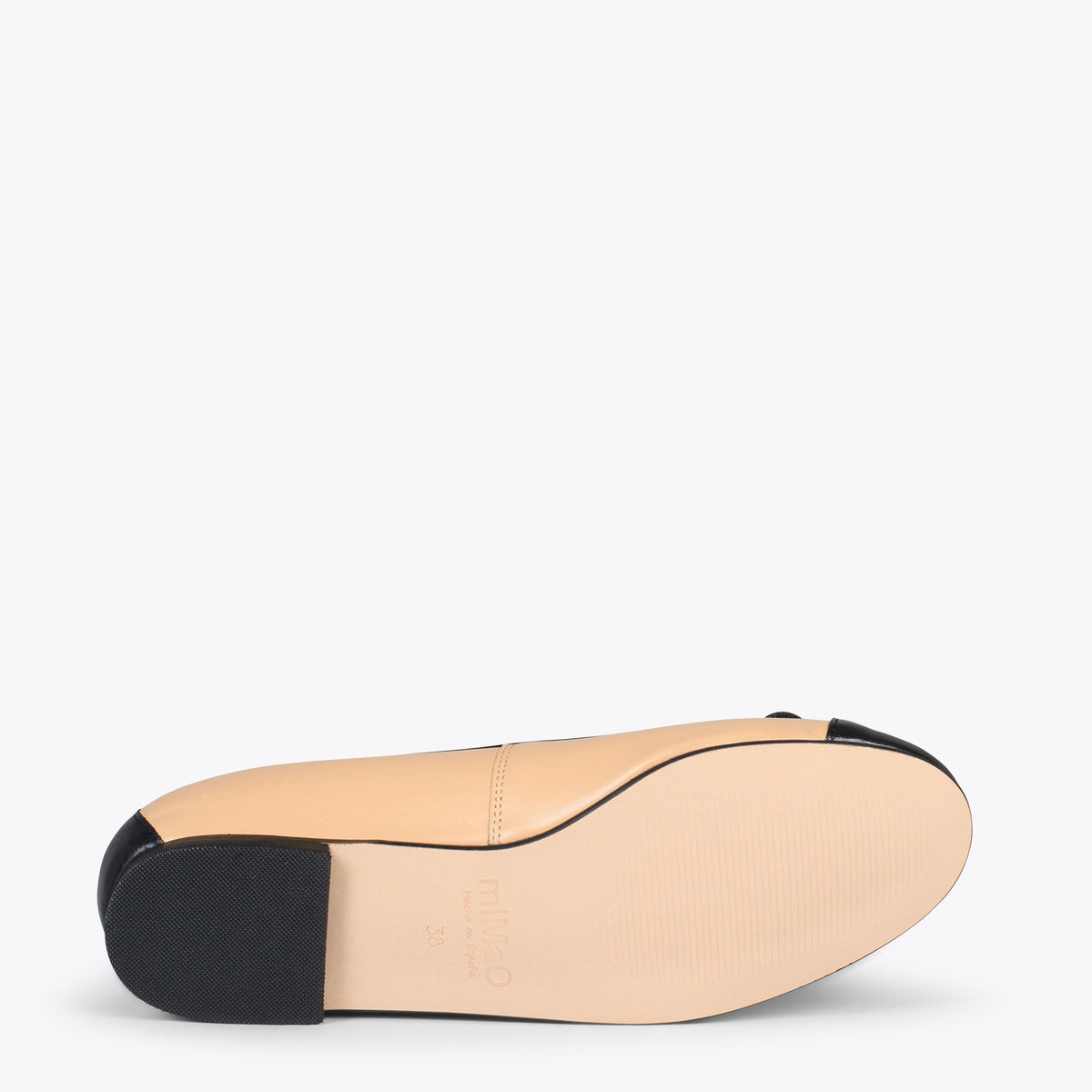 BALLET – SAND ballerina flats with black toe