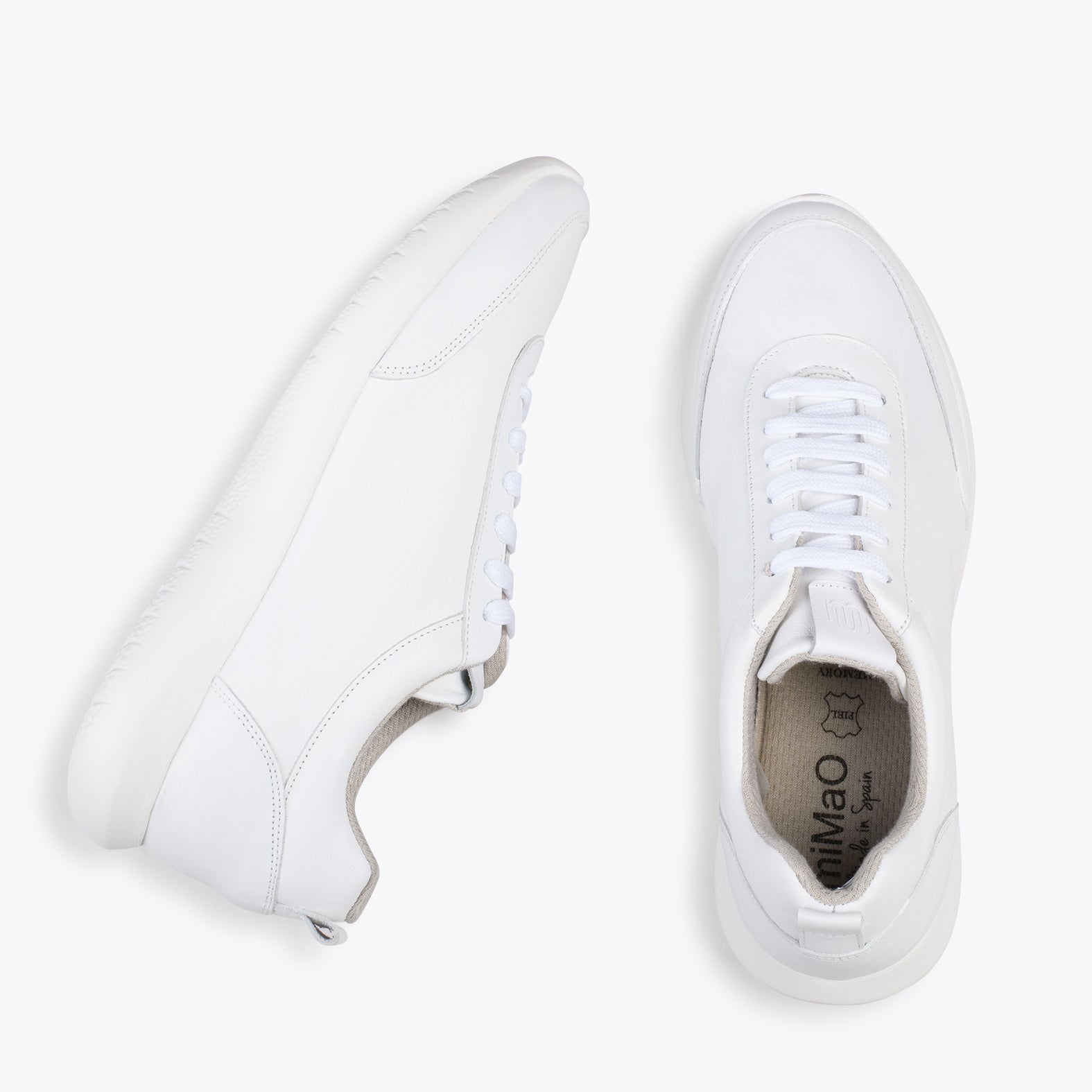 MIAMI – WHITE nappa leather sneakers with laces