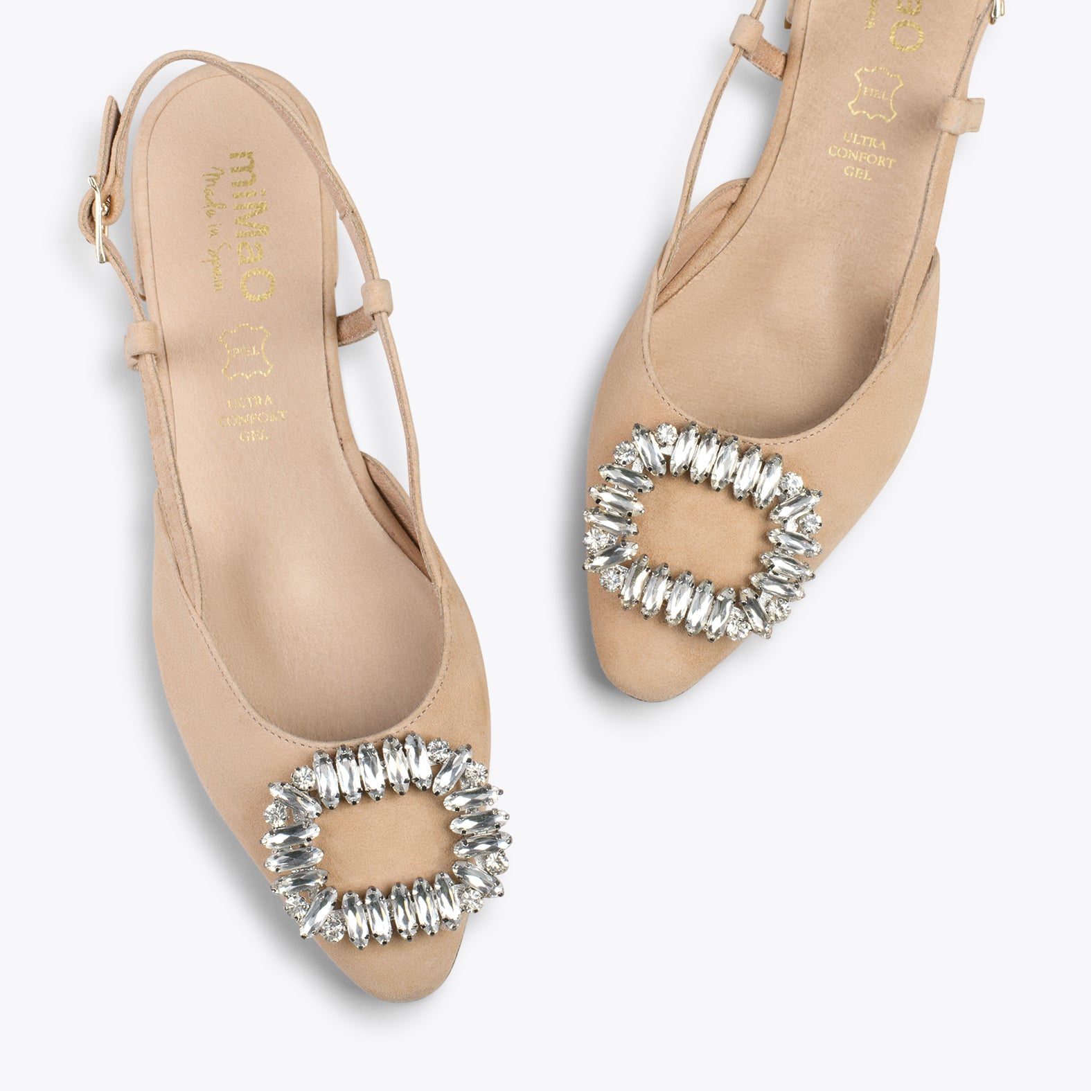 BRUNCH CRISTAL - Zapatos planos destalonados con adorno de cristal ARENA
