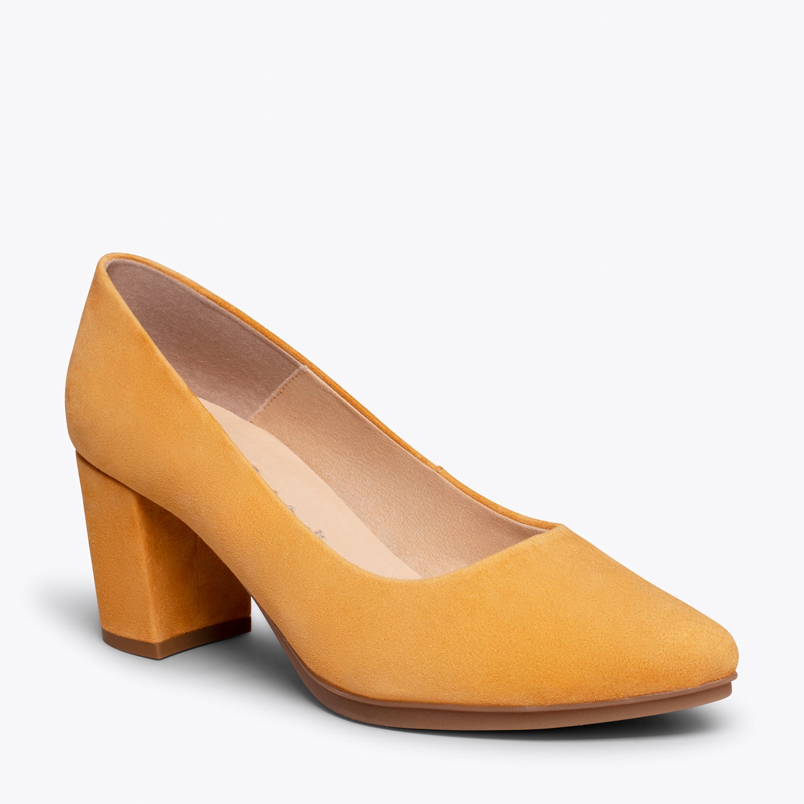 Mustard mid heel clearance shoes