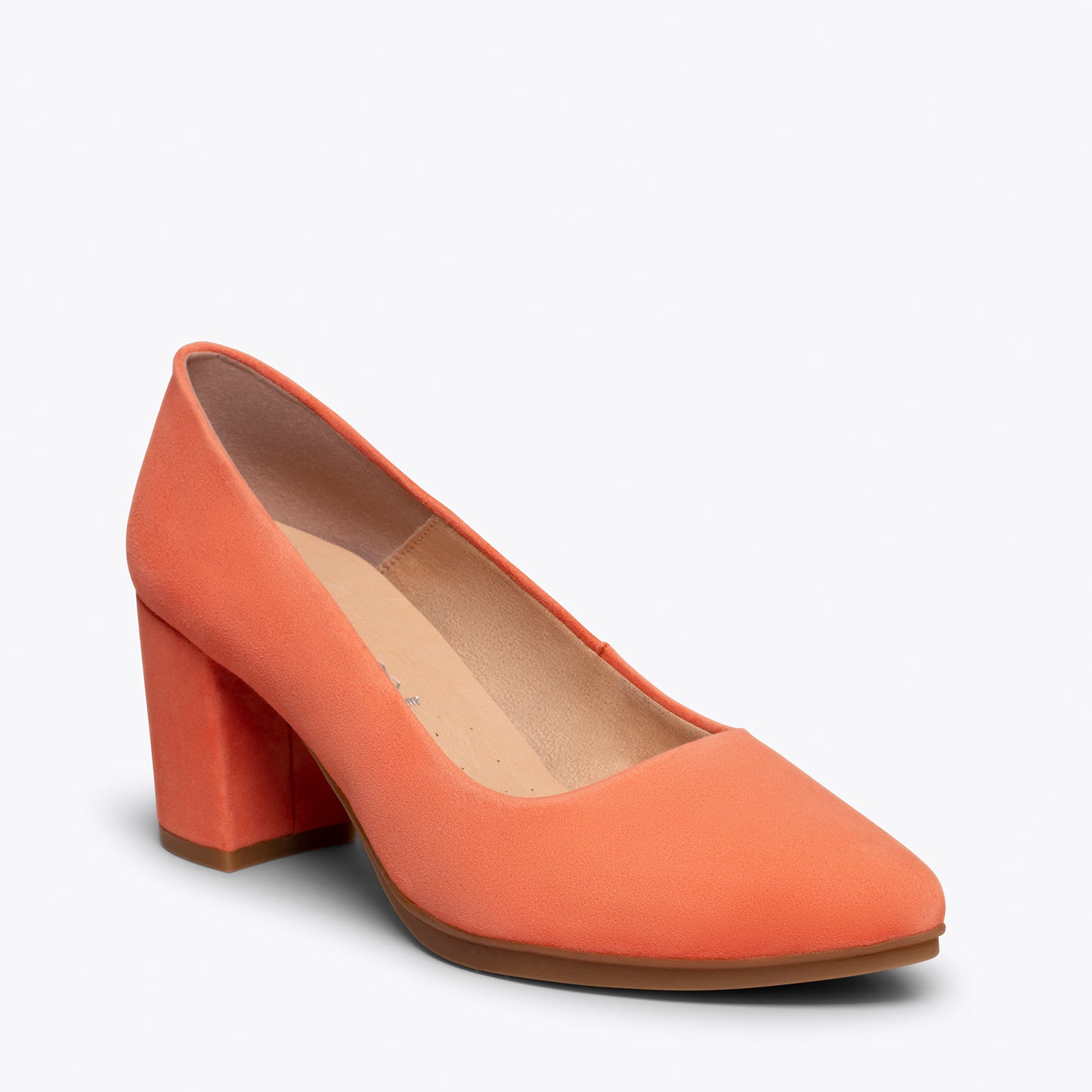 Orange mid online heels