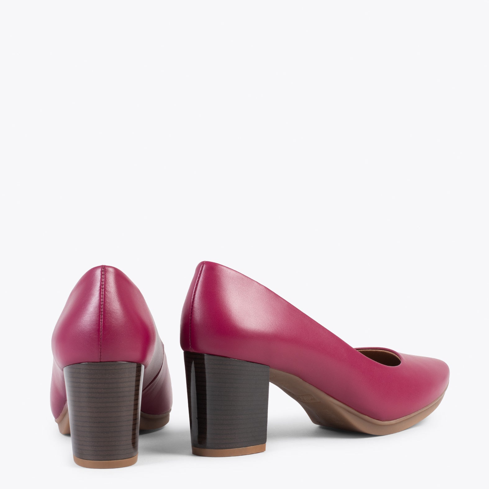URBAN S SALON – Zapatos de tacón medio de napa BURDEOS