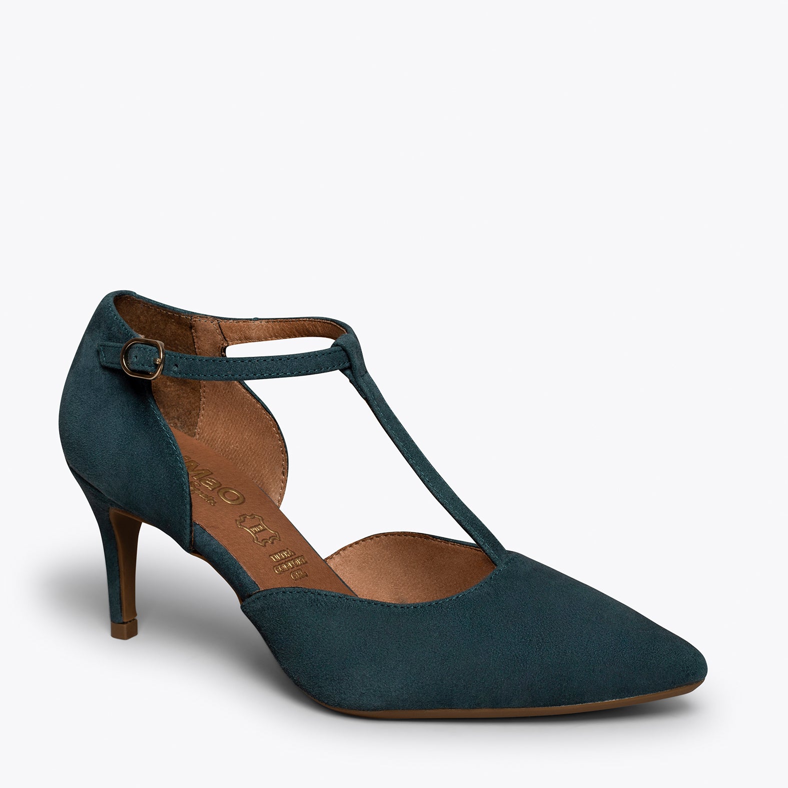 COCKTAIL – TEAL elegant mid heel shoes